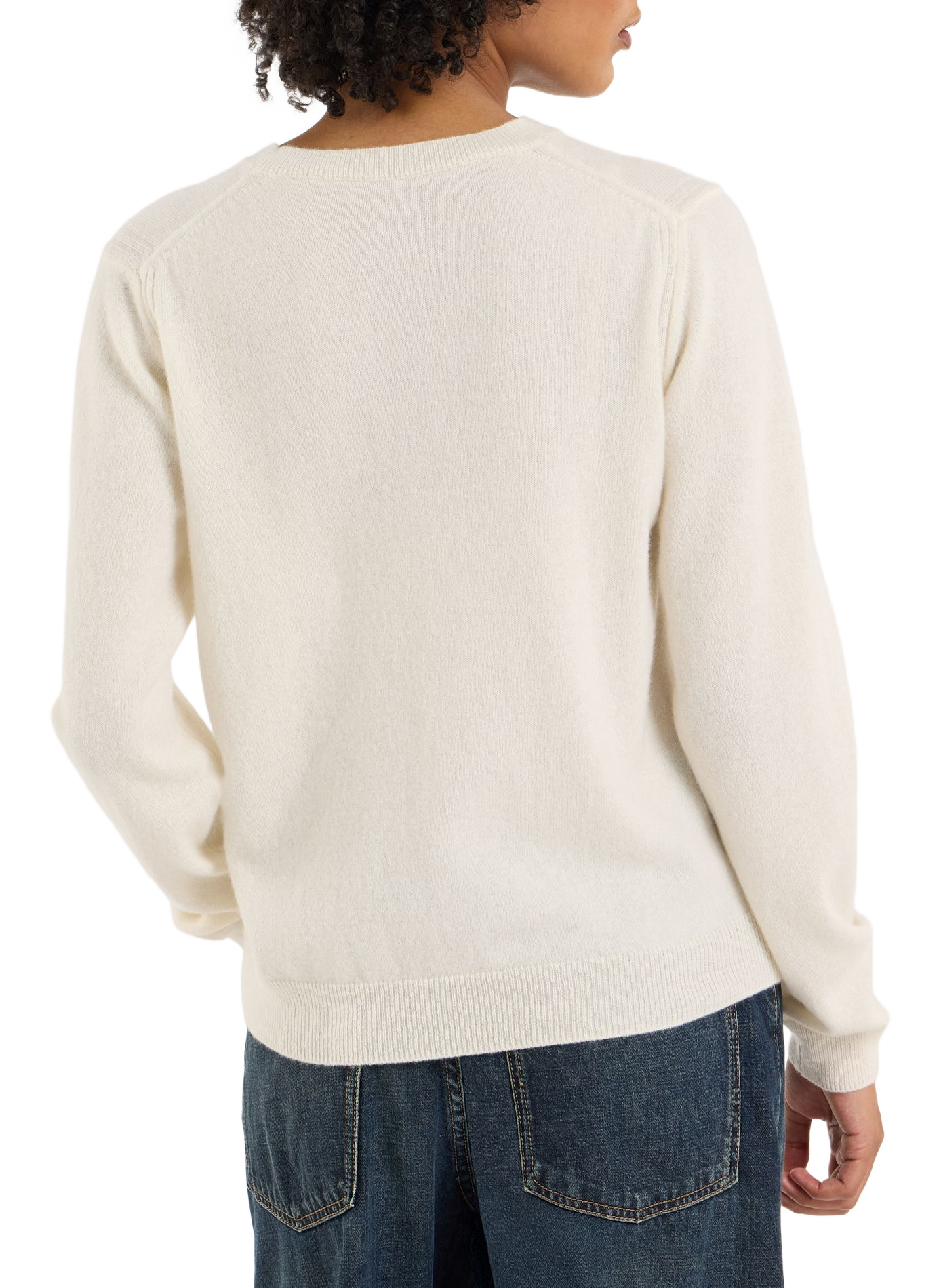 Einfarbiges Wollpullover mit Rundhalsausschnitt SAISON 1865 Beige