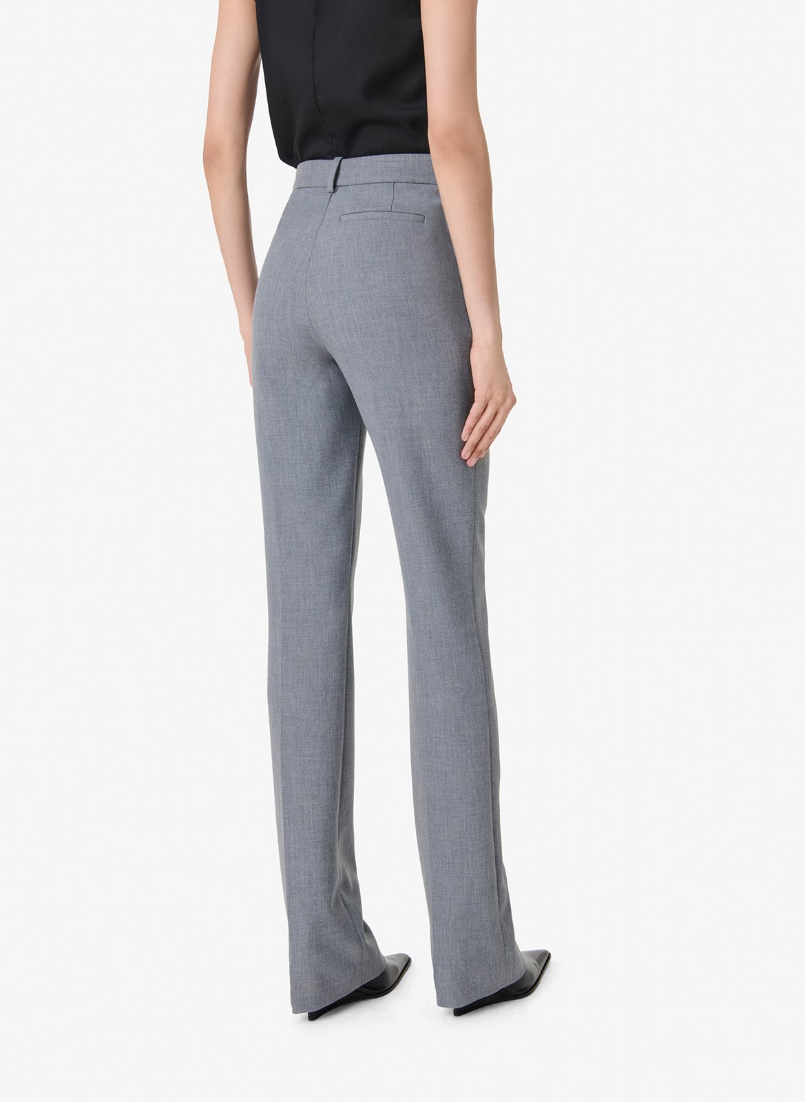 Broek met een effen recht model Marila IRO Grijs