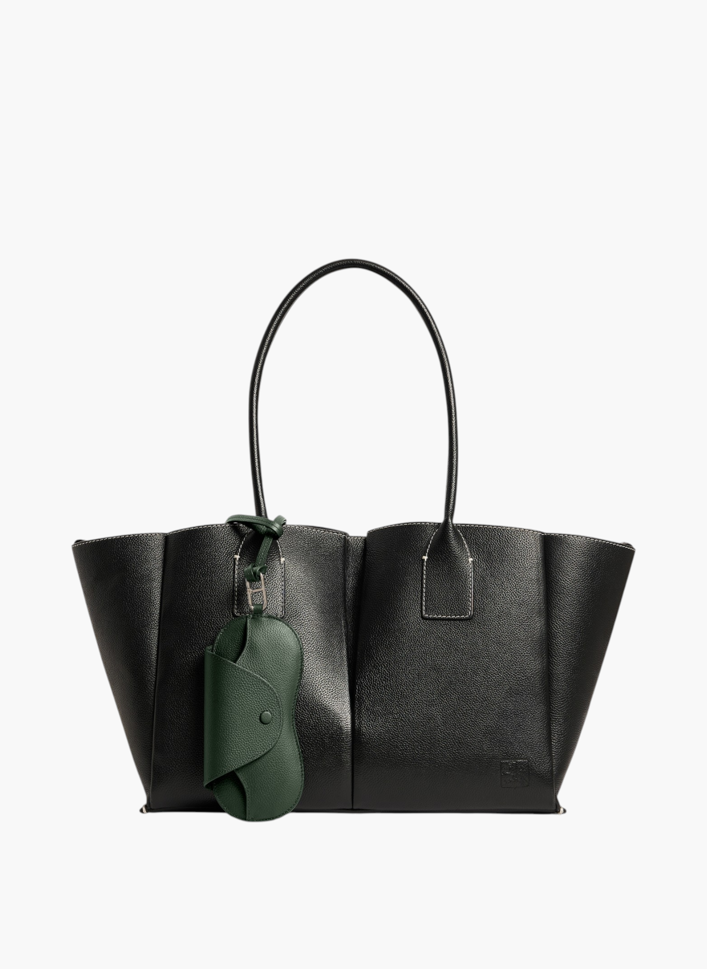 Etui à lunettes charms en cuir grainé | Vert LE TANNEUR Homme