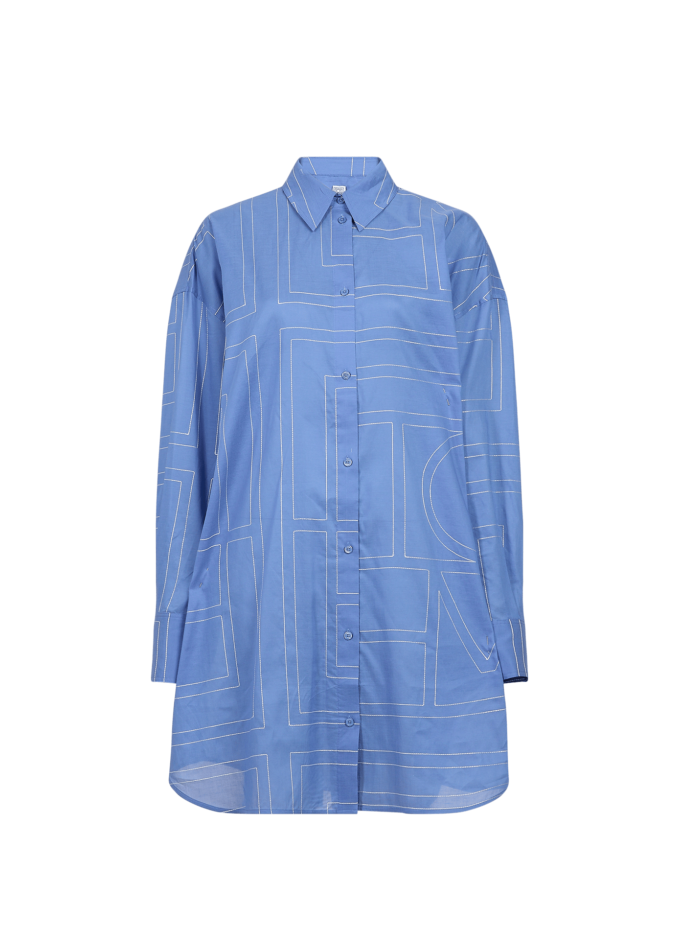 Chemise d'été longue en coton biologique mélangé TOTEME Bleu