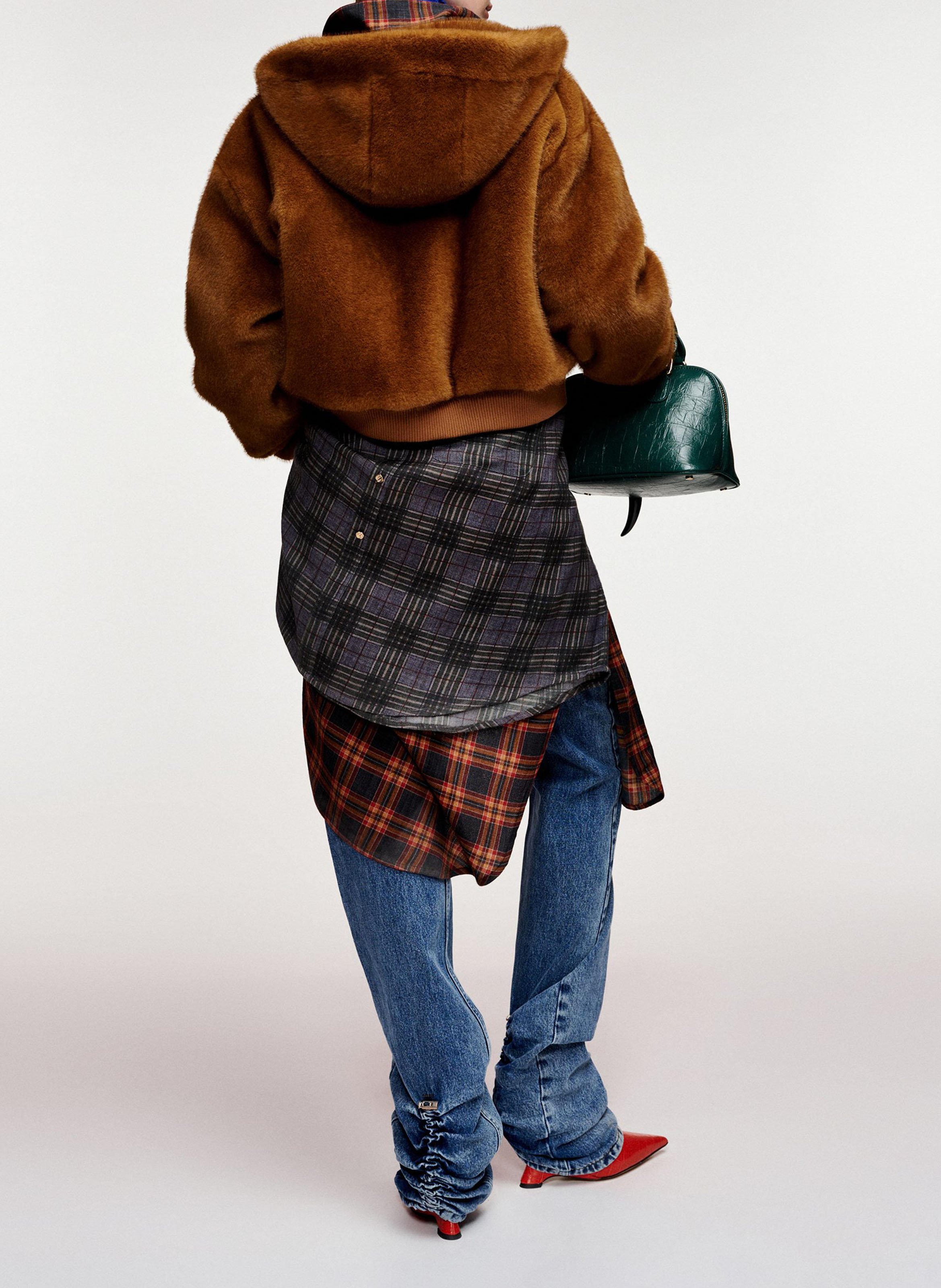 Veste à capuche oversize réversible kico ESSENTIEL ANTWERP Marron