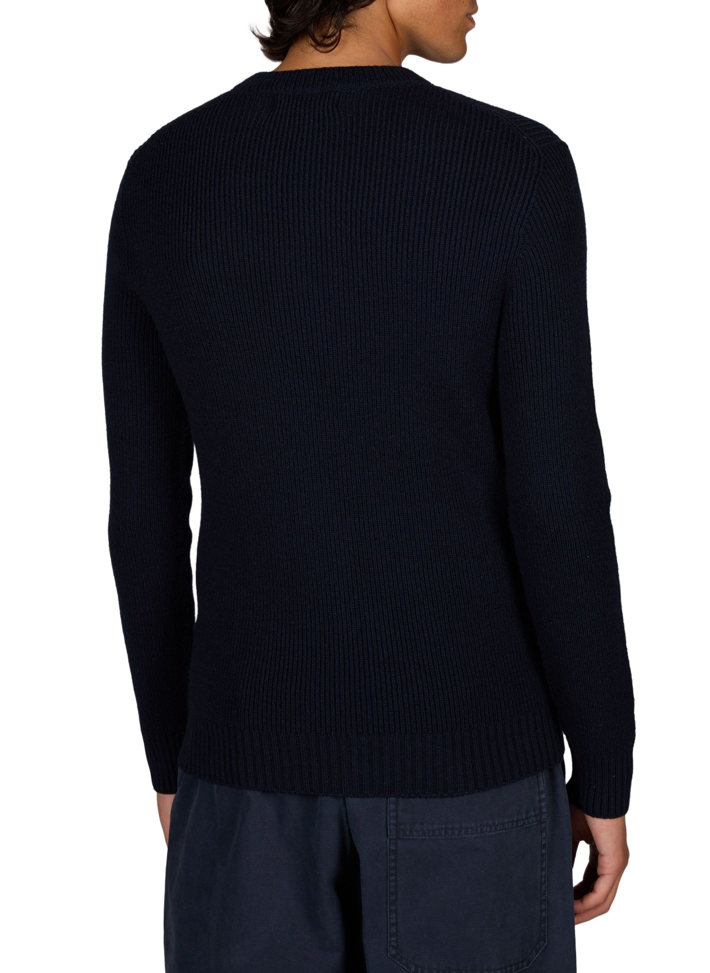 Ribbed Wool Chevrets Pullover CÉZEMBRE Blue