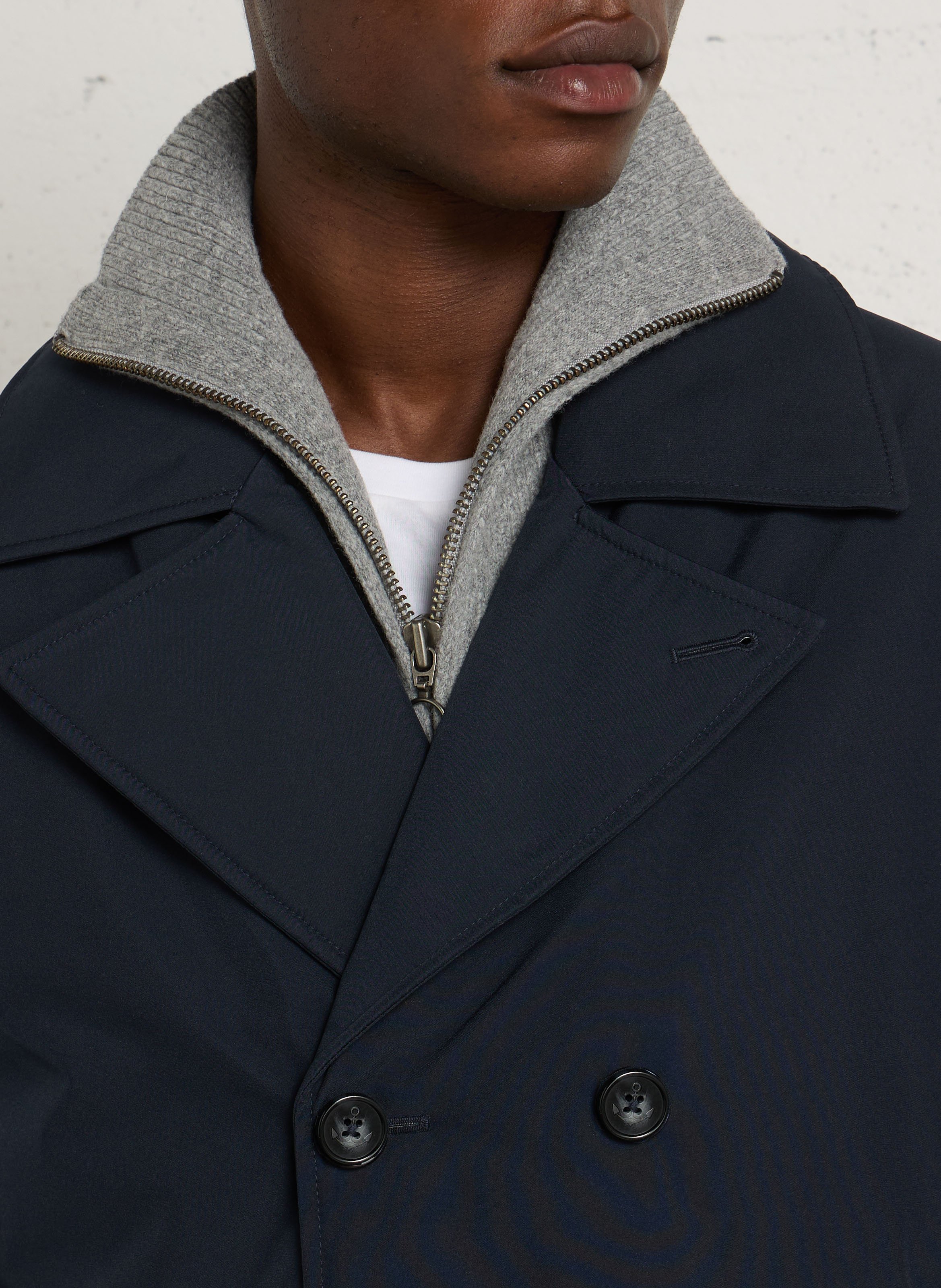 Manteau à double boutonnage uni ARMOR-LUX Bleu