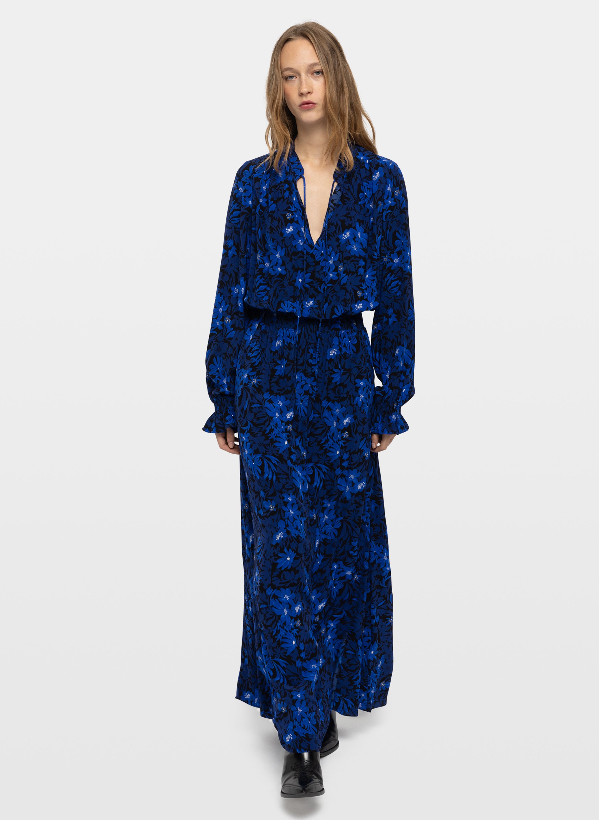Robe longue ample imprimée rayado ZADIG&VOLTAIRE Bleu