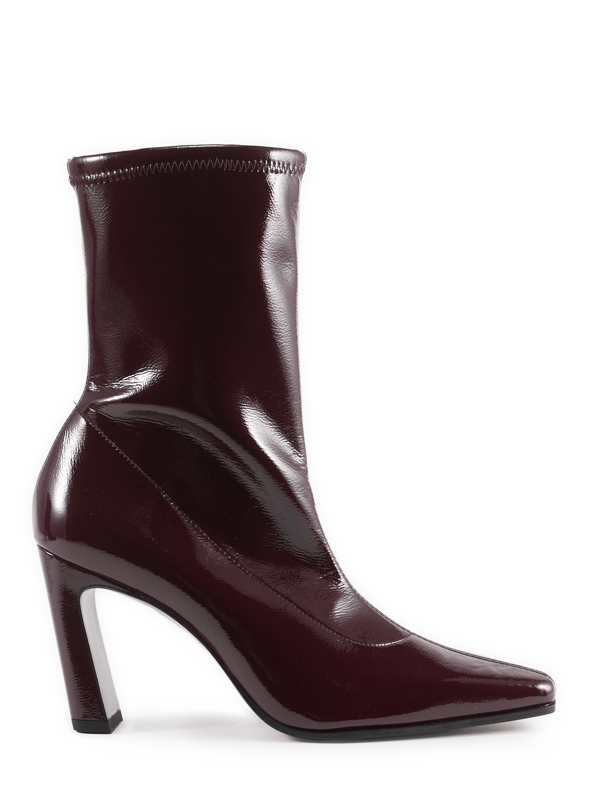 Patent STASSI ankle boots with square toes STUART WEITZMAN Purple
