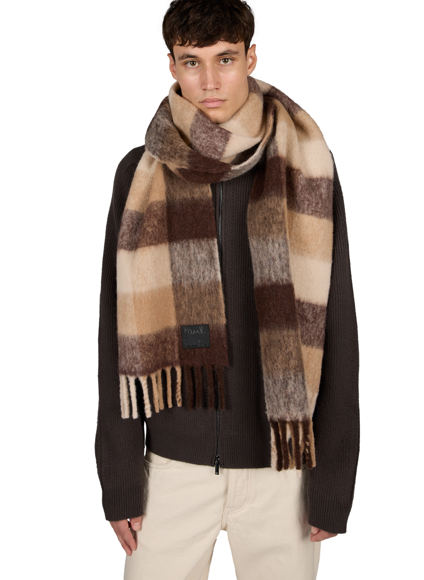 Gemengde wollen sjaal PAUL SMITH Bruin