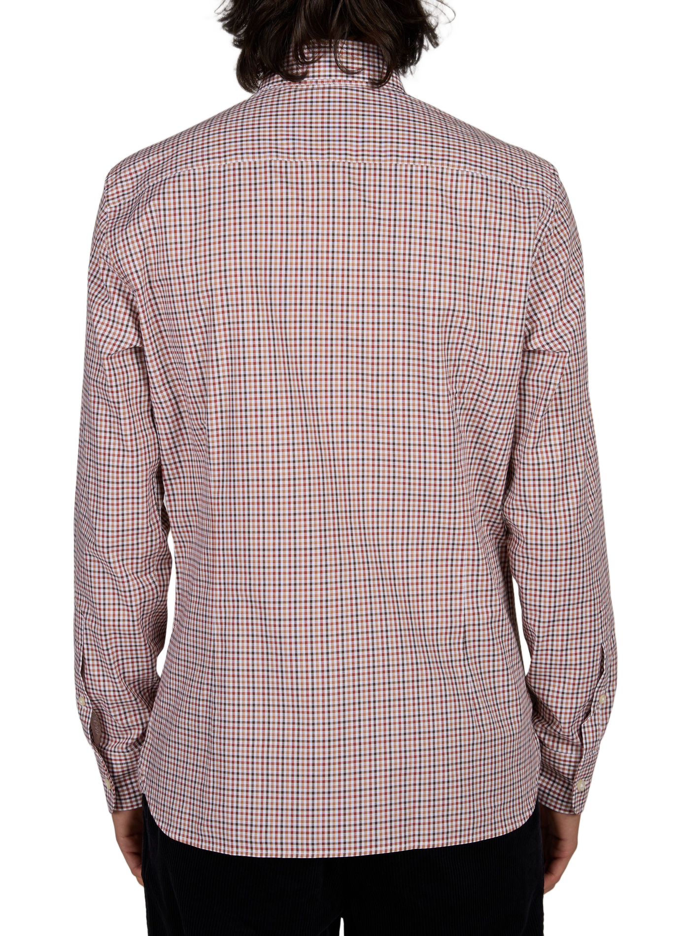 Chemise droit col boutonné à carreaux en coton HACKETT Orange