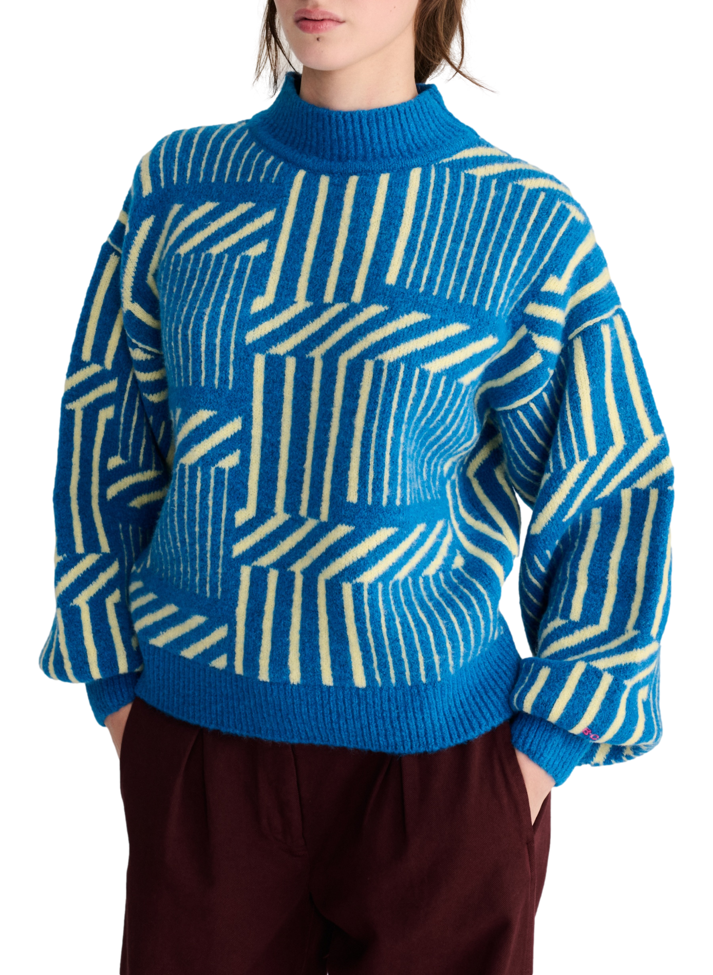 Pull col rond ample imprimé BOBO CHOSES Blue