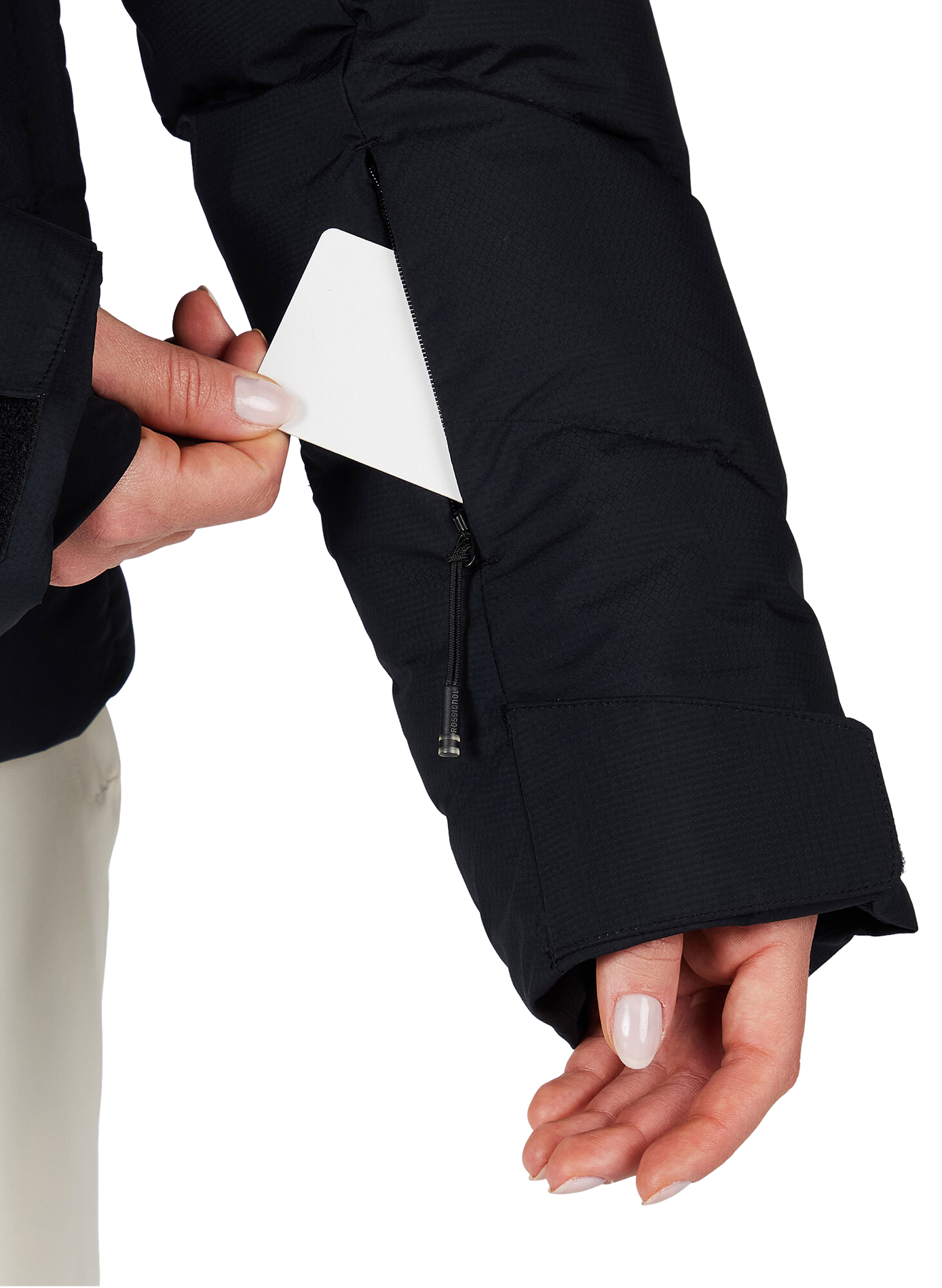 Gerade gesteppte Daunenjacke mit Kapuze ROSSIGNOL Schwarz