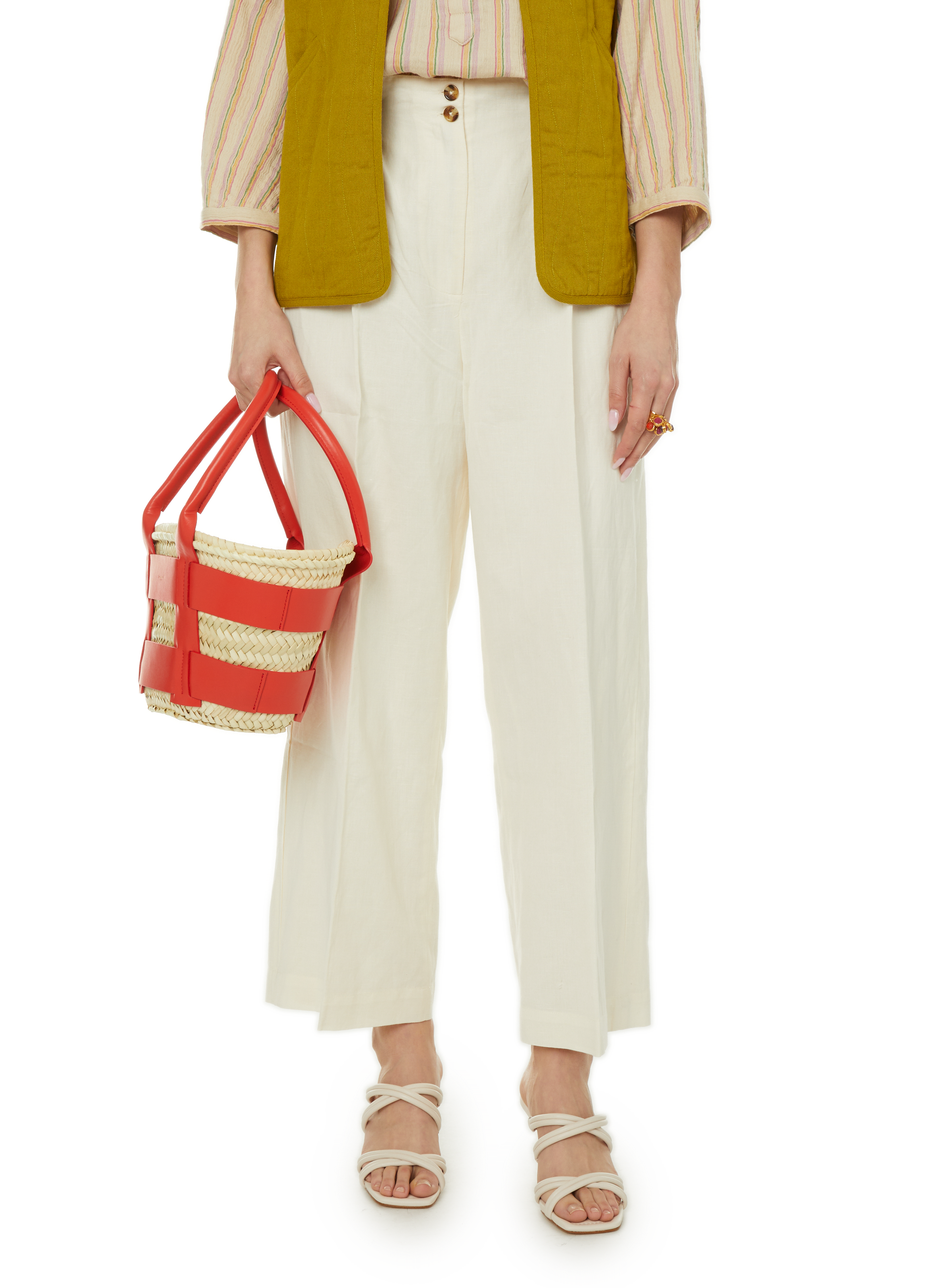LOUISE MISHA Cotton and linen trousers White