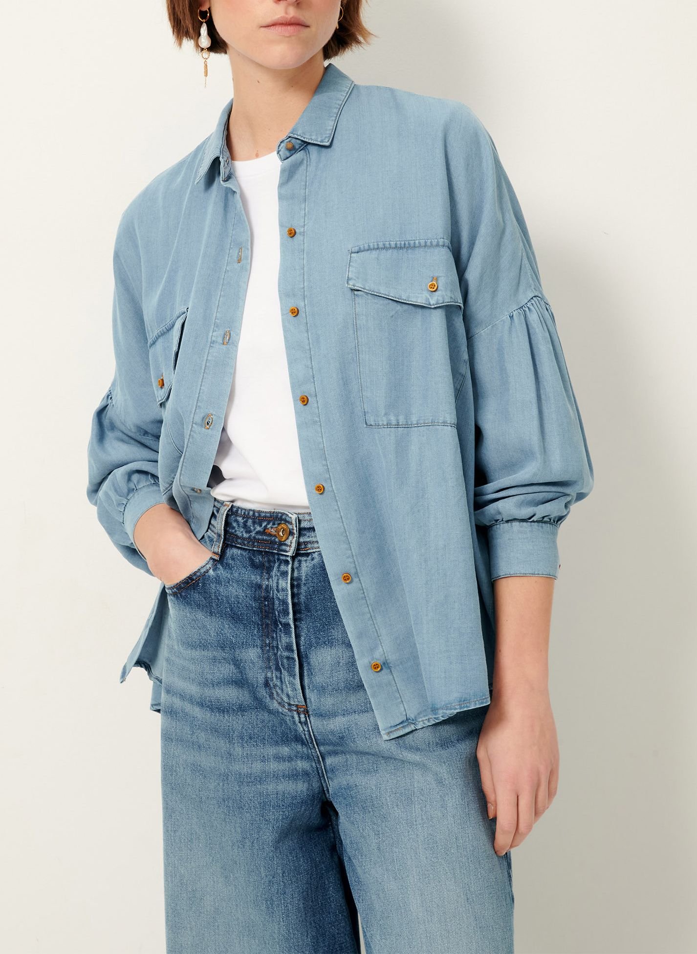 Chemise col classique en lyocell botania SESSUN Bleu