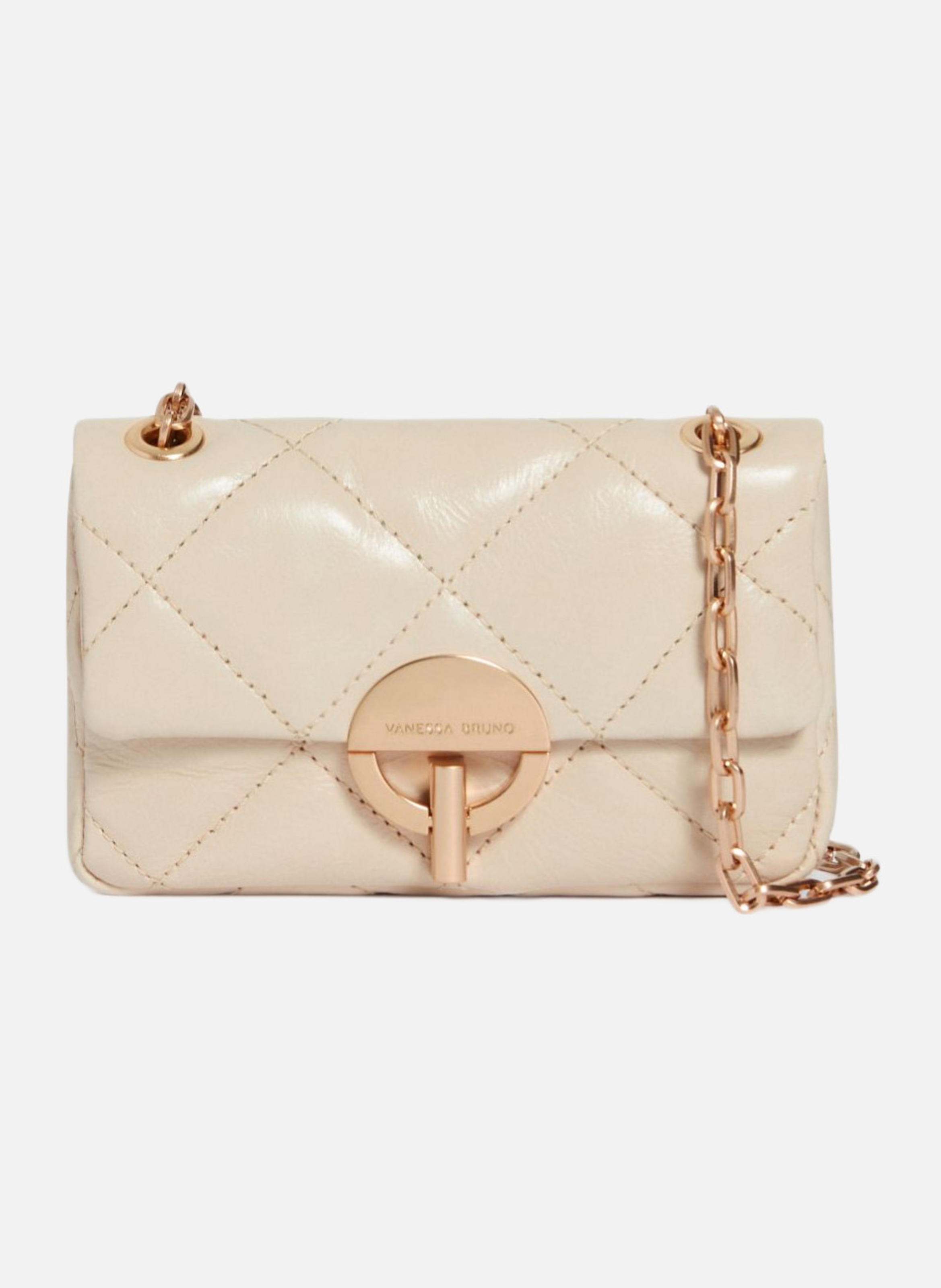 Petit sac moon en cuir VANESSA BRUNO Beige