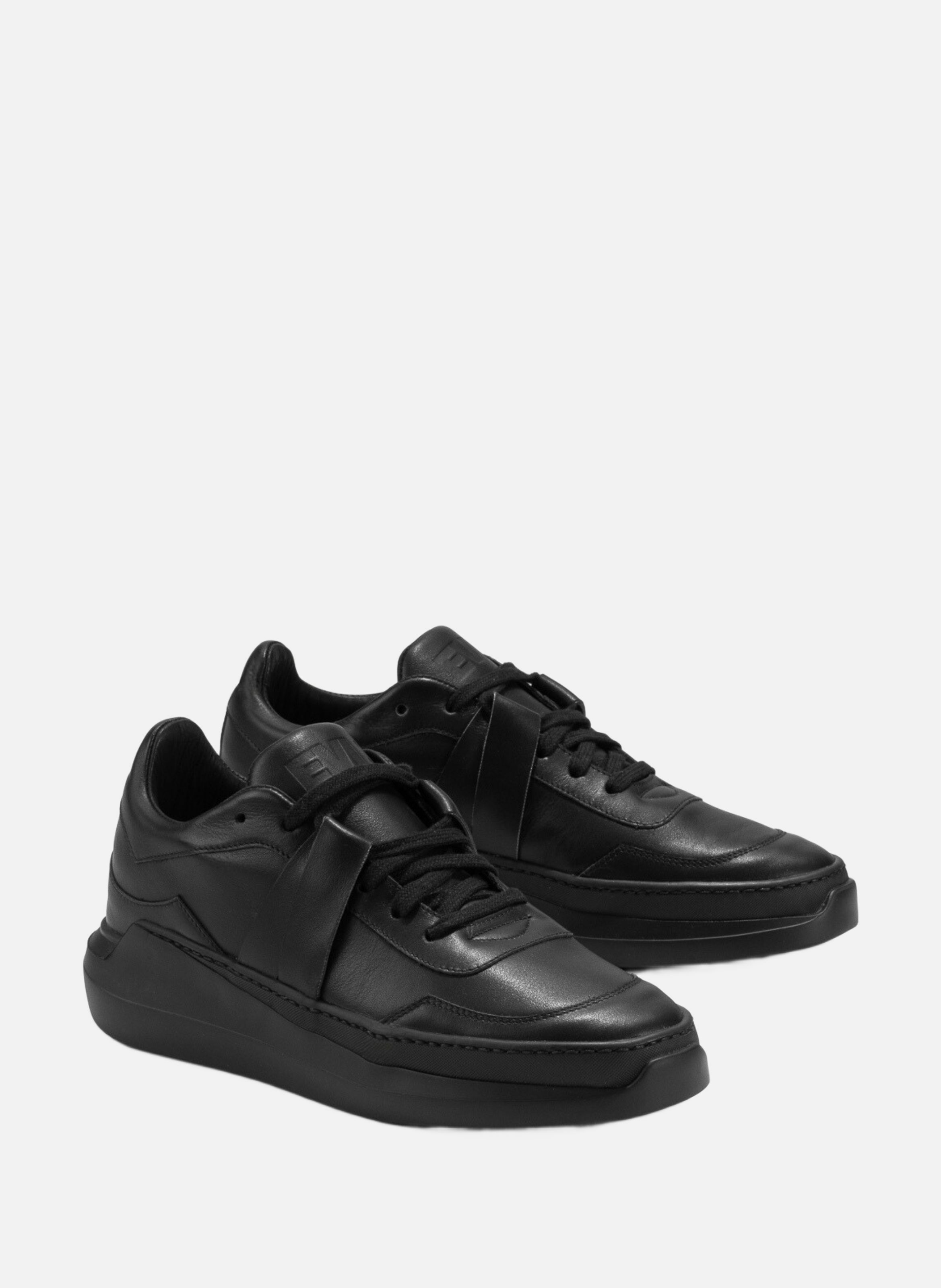 G0 : onyx - sneakers en cuir lisse noir EVI Noir