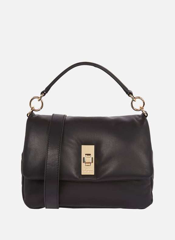 Smooth leather shoulder bag Black by TOMMY HILFIGER TOMMY HILFIGER Smooth leather shoulder bag Black