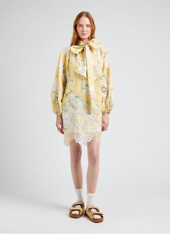 Short dress Acacia in linen Multicolour by ZIMMERMANN ZIMMERMANN Short dress Acacia in linen Multicolour