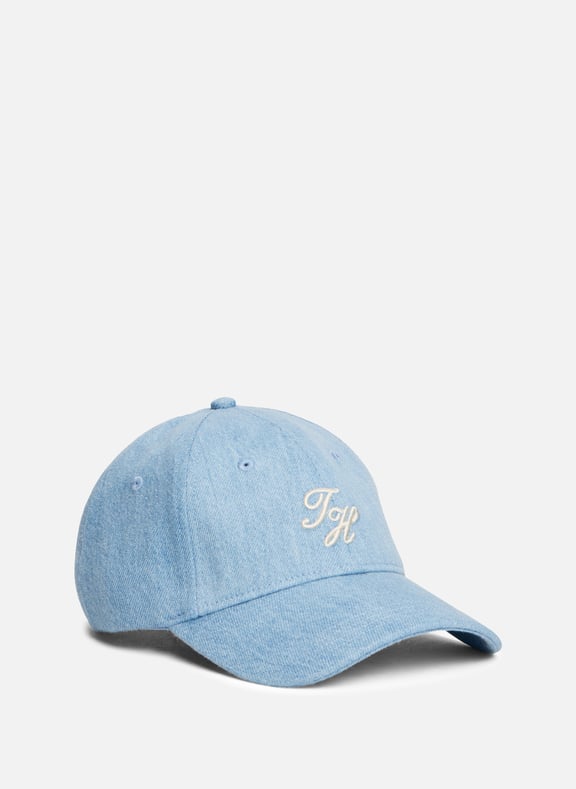 Denim cap with embroidered logo Blue by TOMMY HILFIGER TOMMY HILFIGER Denim cap with embroidered logo Blue