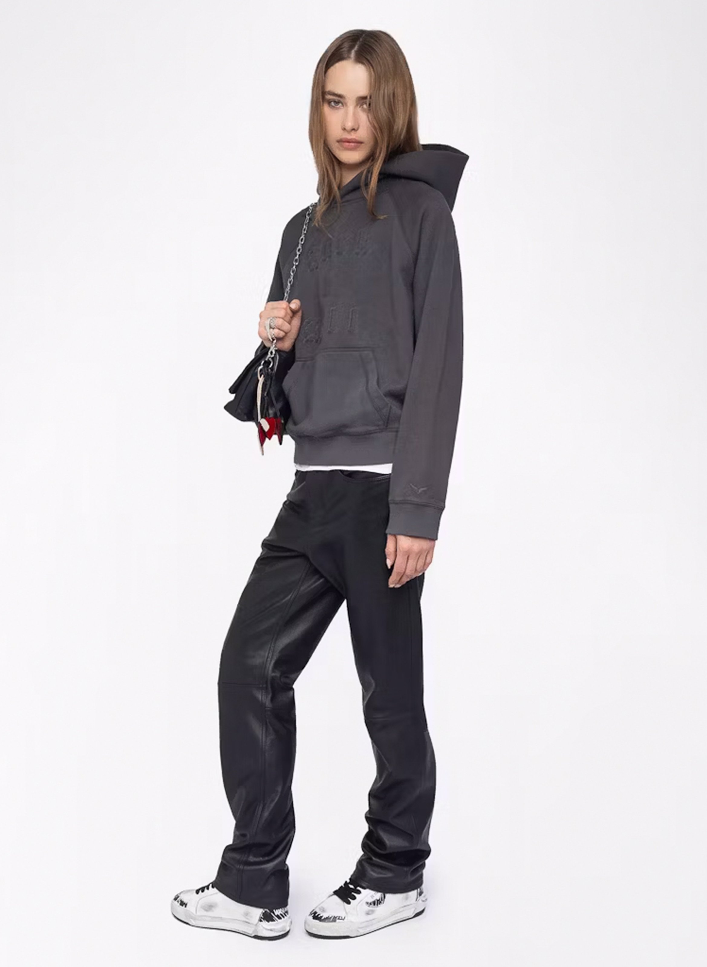 Sweat à capuche en coton georgy ZADIG&VOLTAIRE Gris