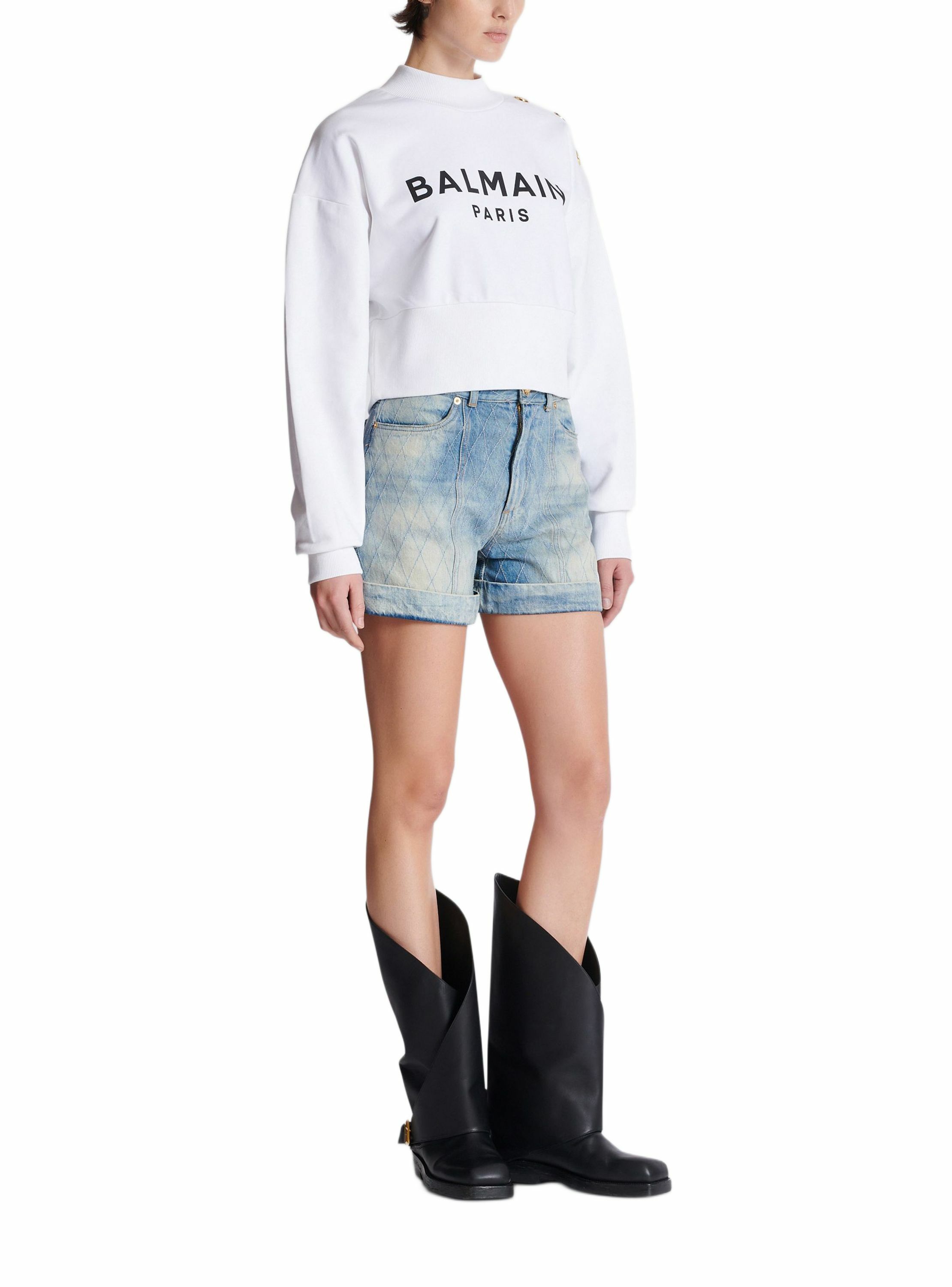 Sweatshirt imprimé balmain paris BALMAIN Blanc