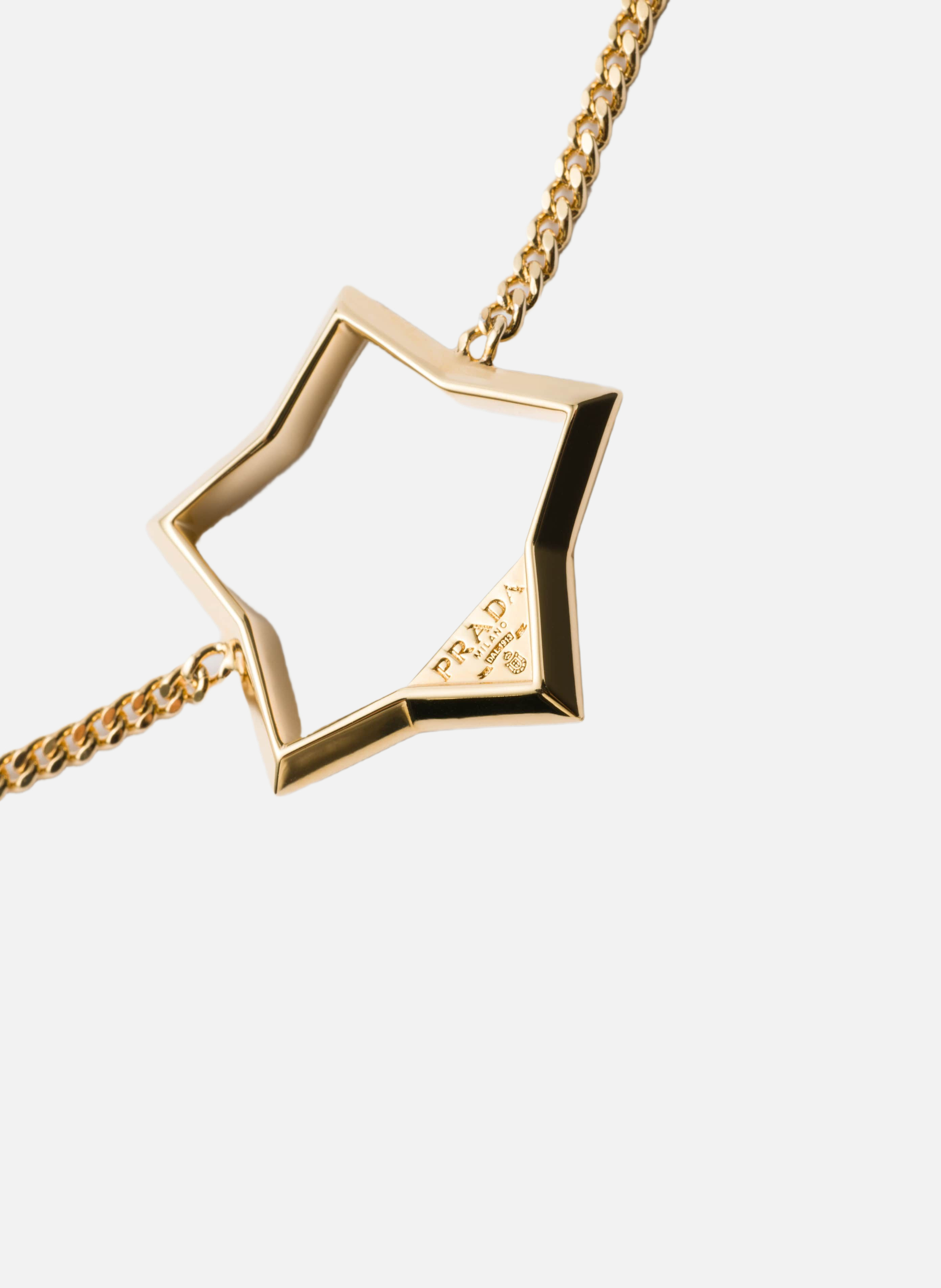 Collier en métal PRADA Argent