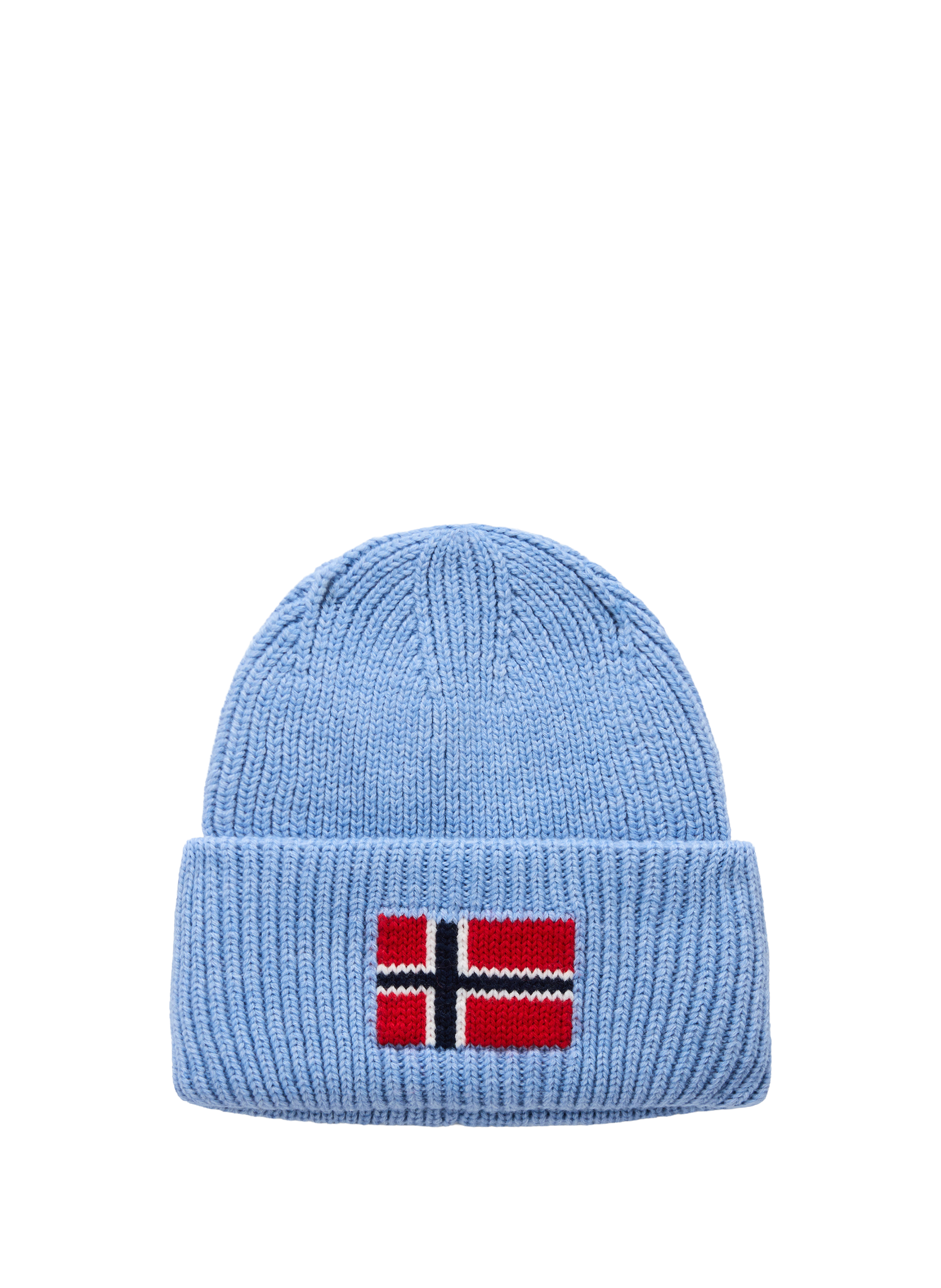 NAPAPIJRI Bonnet côtelé en laine mélangée Bleu