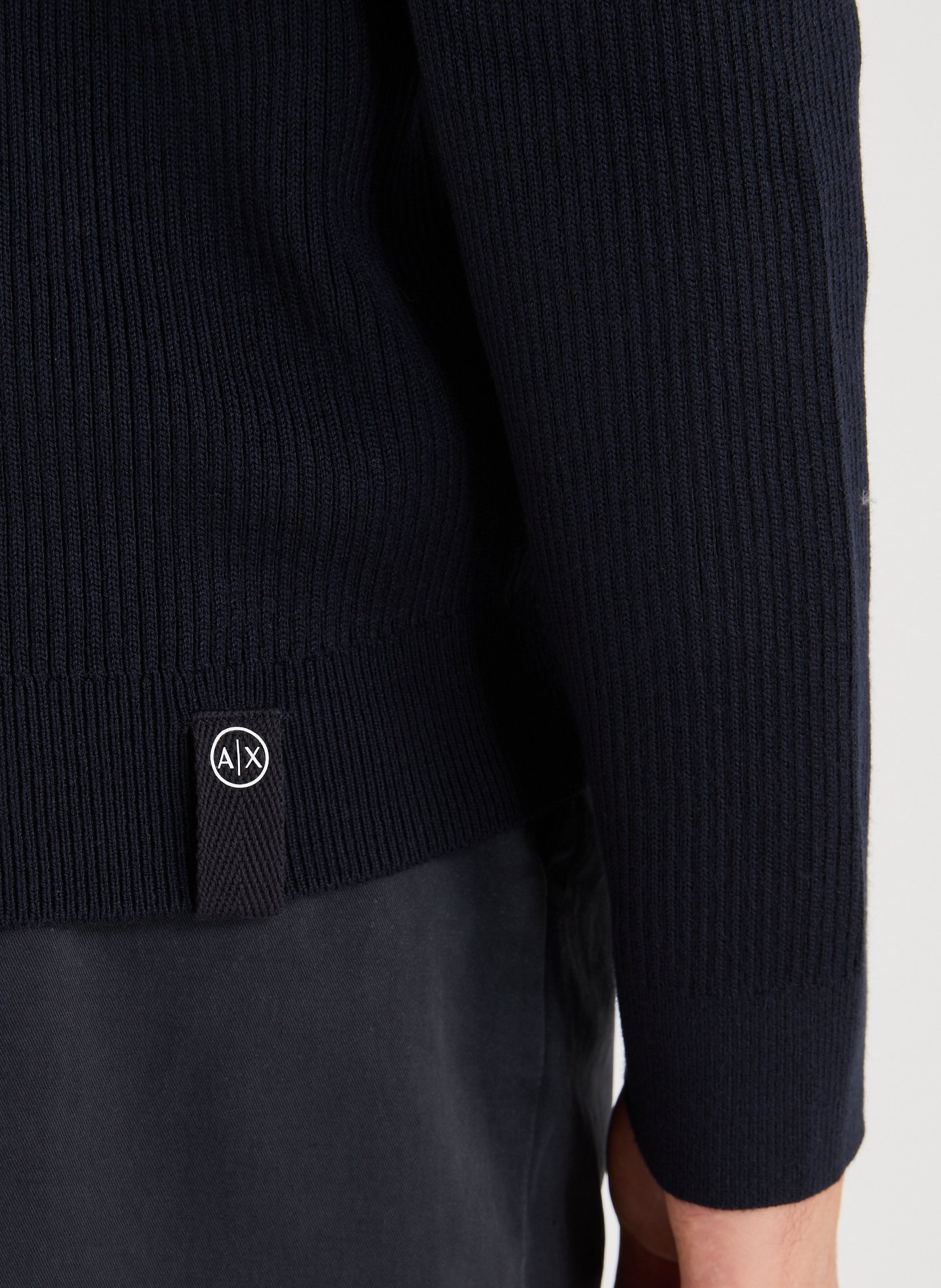 Ribbed wool and cotton blend vest ARMANI EXCHANGE Blue