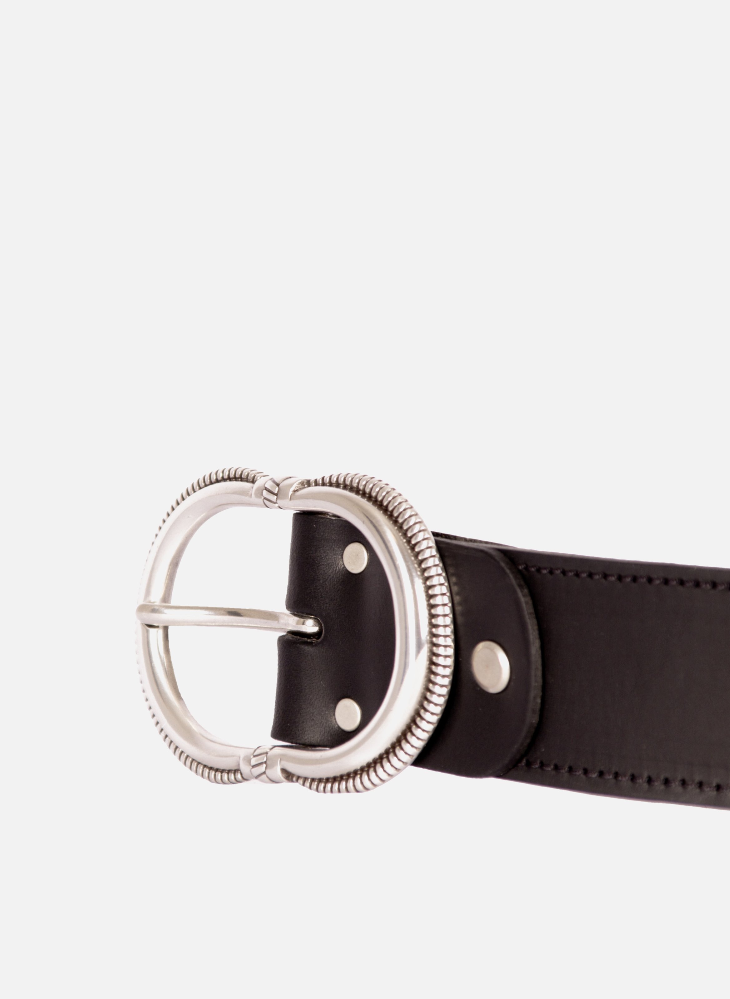 Ceinture camargue cuir JULES & JENN Noir