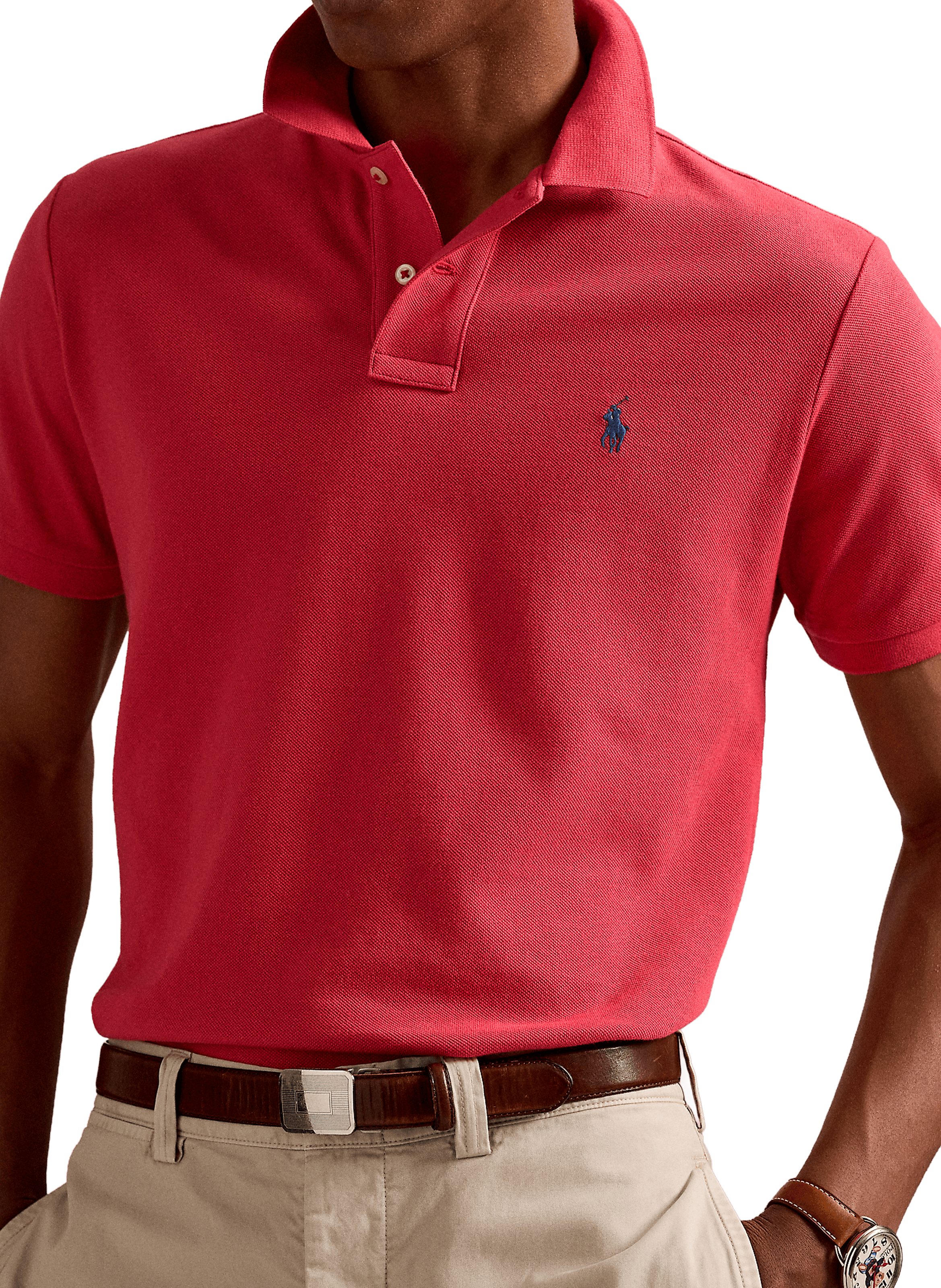 Organic cotton piqué polo shirt POLO RALPH LAUREN Red
