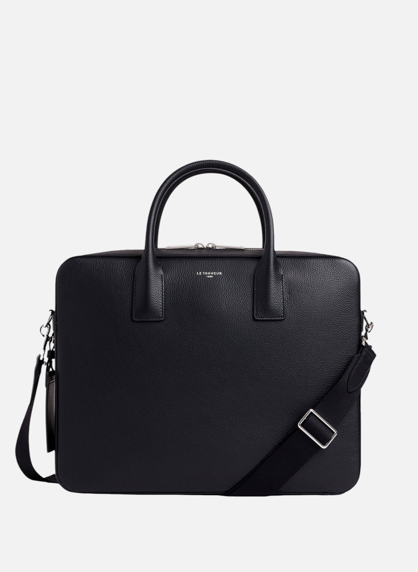 Porte documents 14" emile en cuir grainé LE TANNEUR Noir