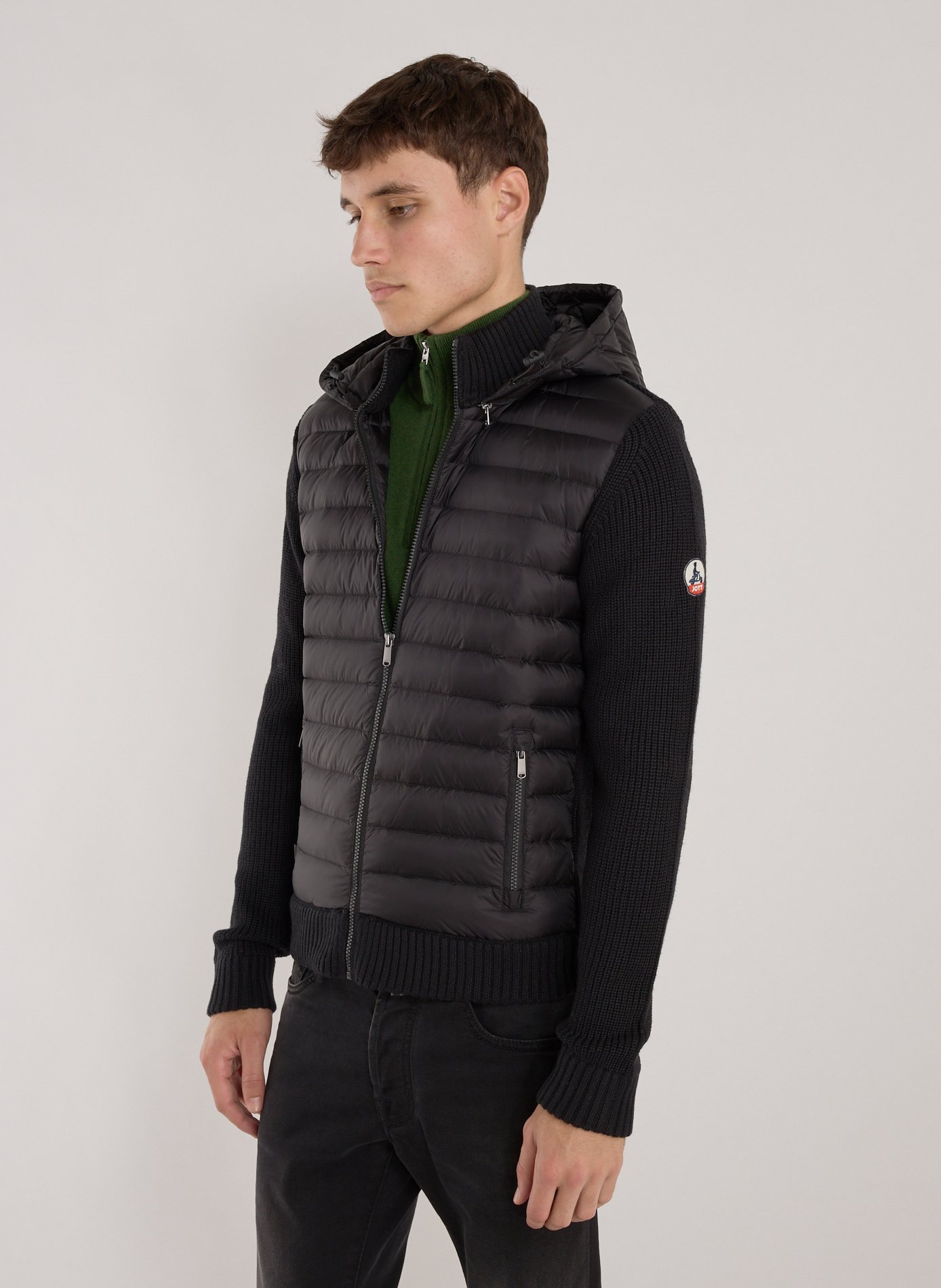 Veste droite bi-matière Noir by JOTT JOTT Veste droite bi-matière Noir