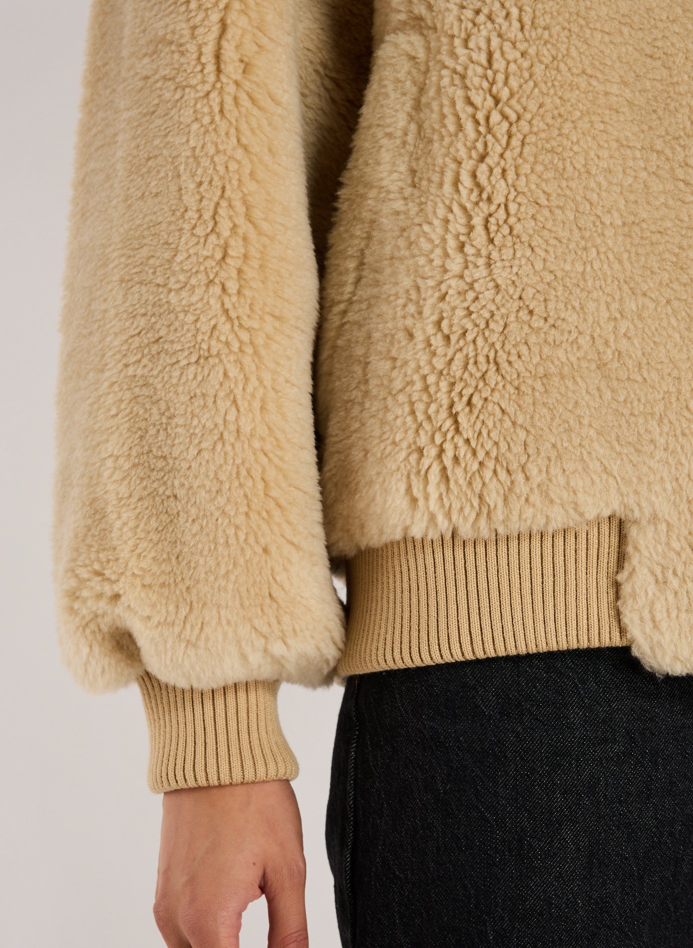 Wool high neck jacket R2W Beige