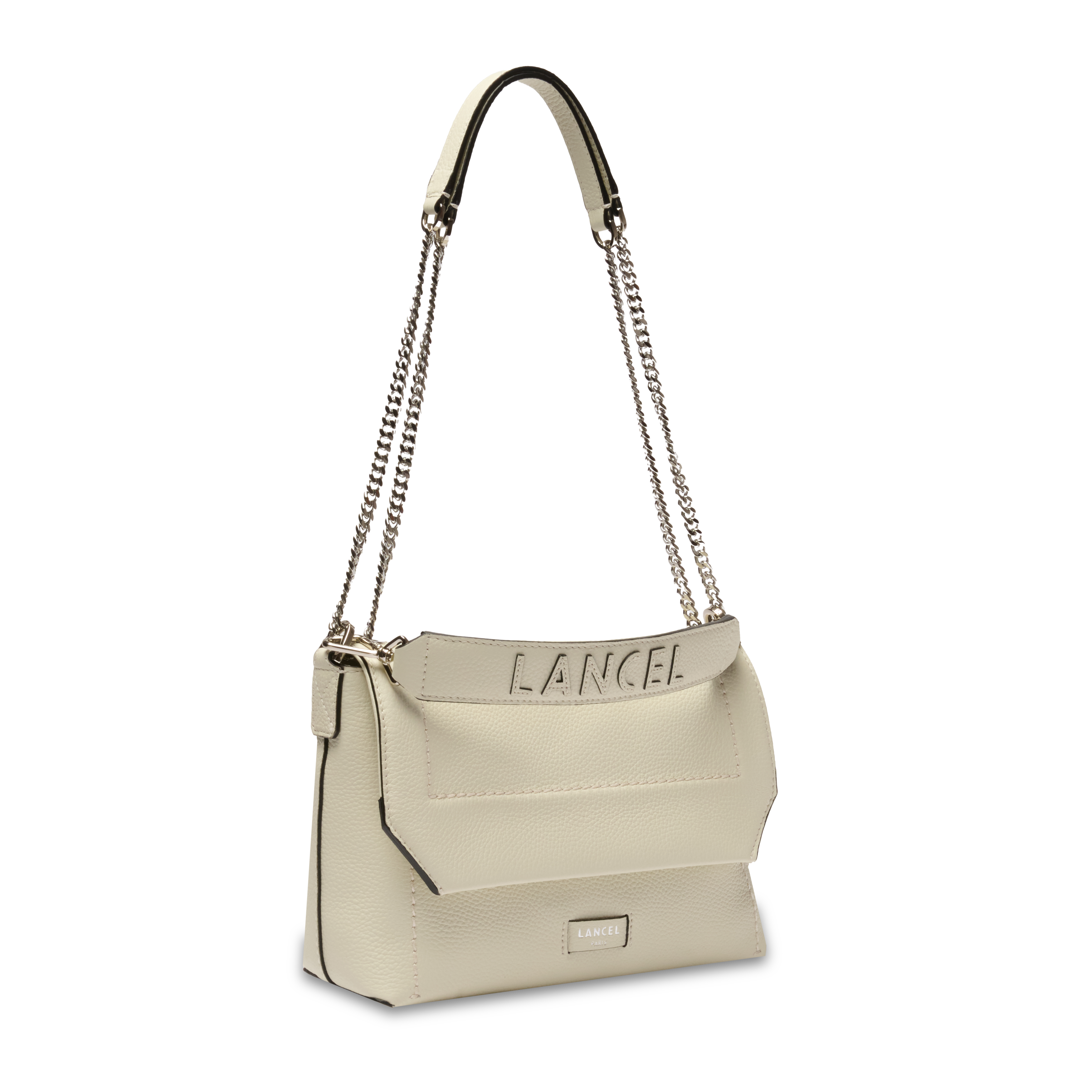 Sac rabat m ninon soft de lancel en cuir LANCEL Blanc