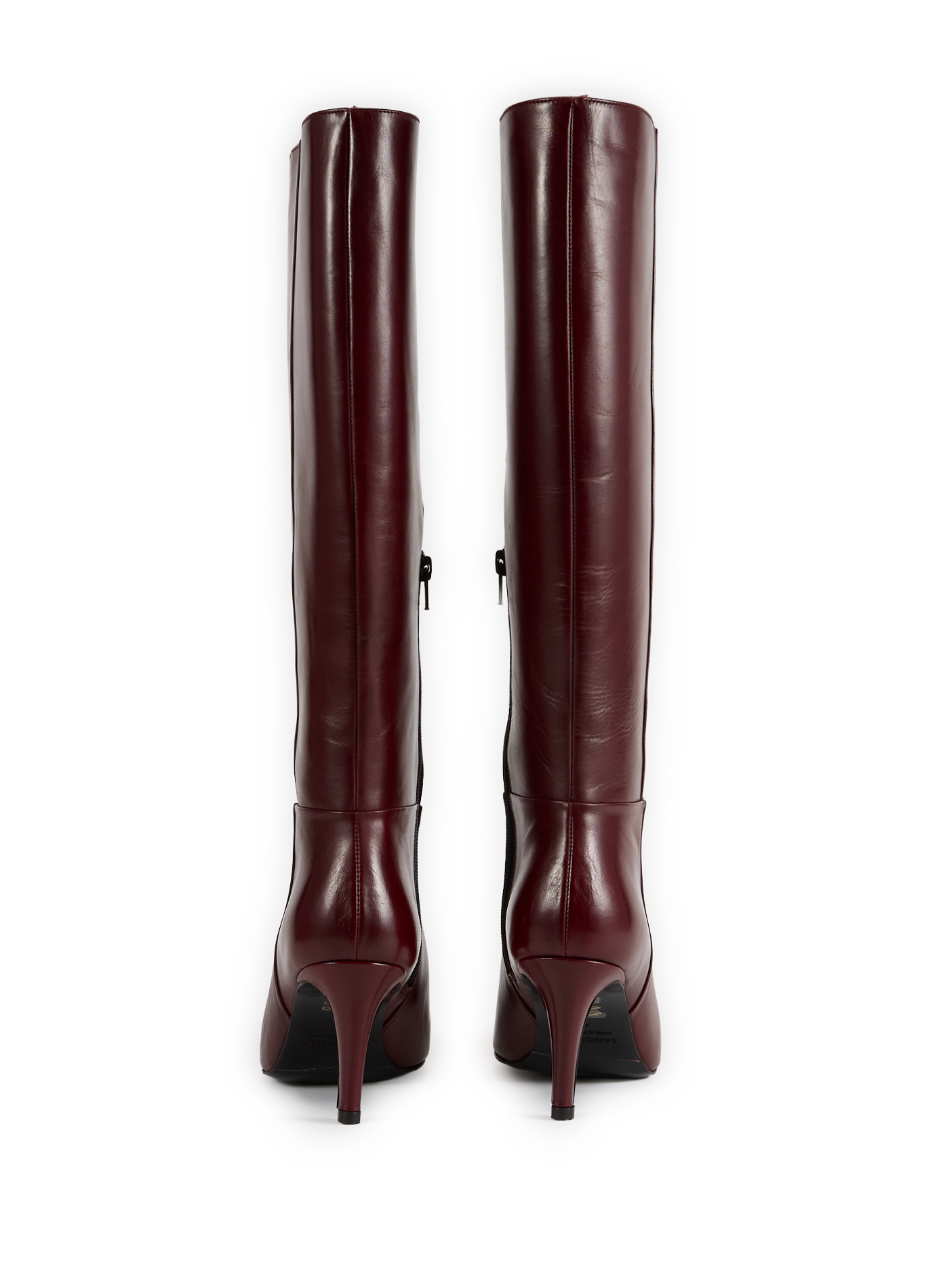 Stiletto heeled boots in mixed leather SAISON 1865 Red