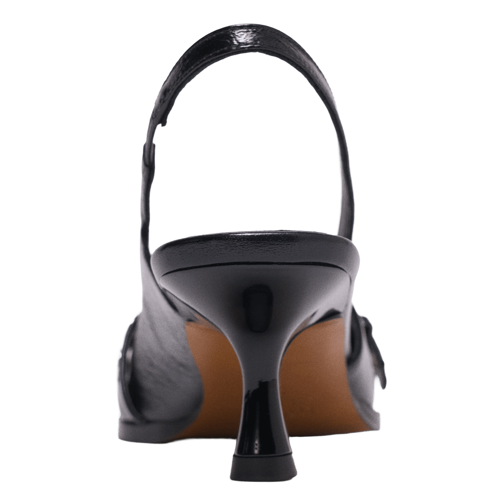 Escarpins slingback en cuir lisse Noir