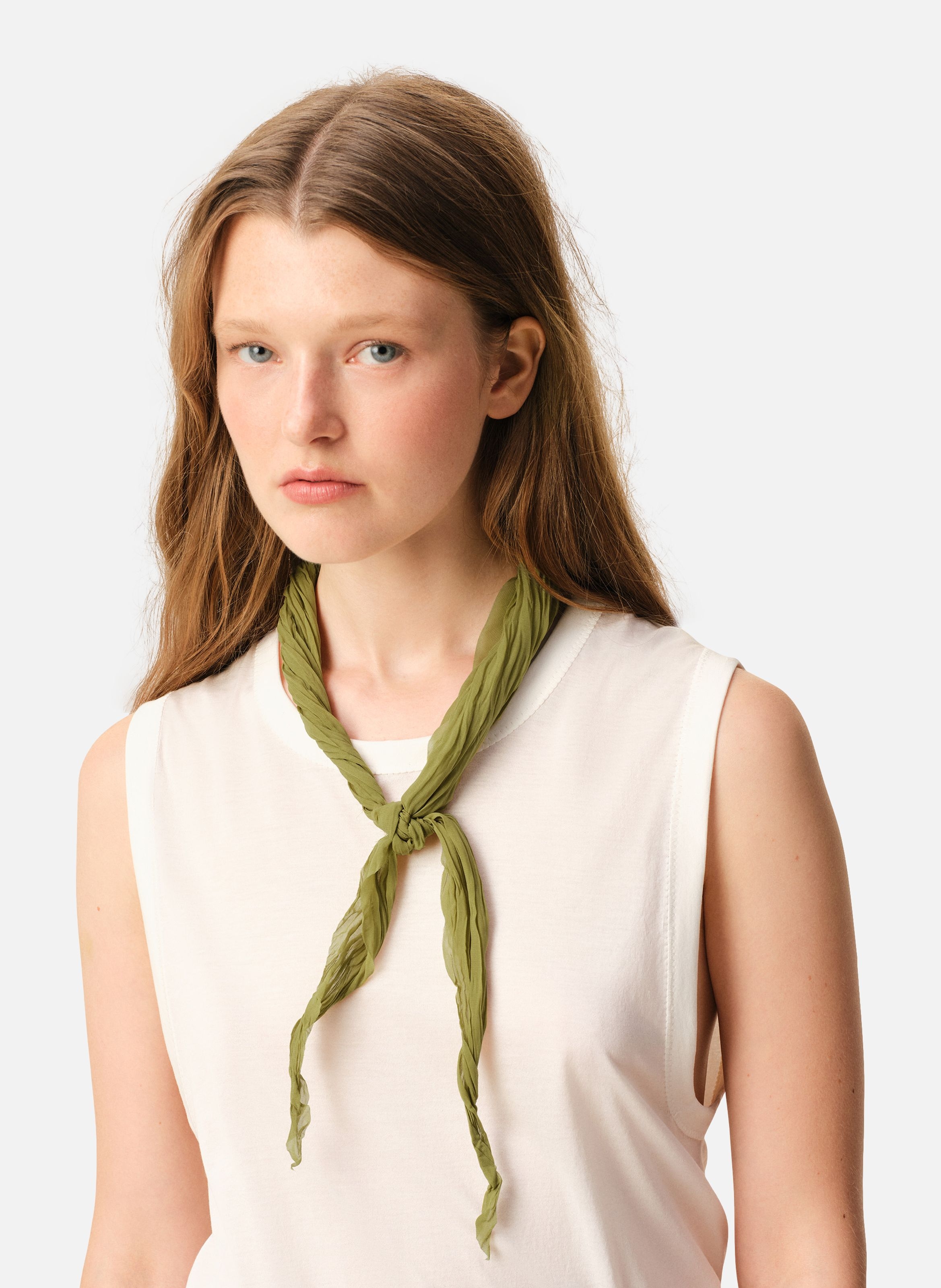 Foulard froissé unisexe AMI PARIS Vert