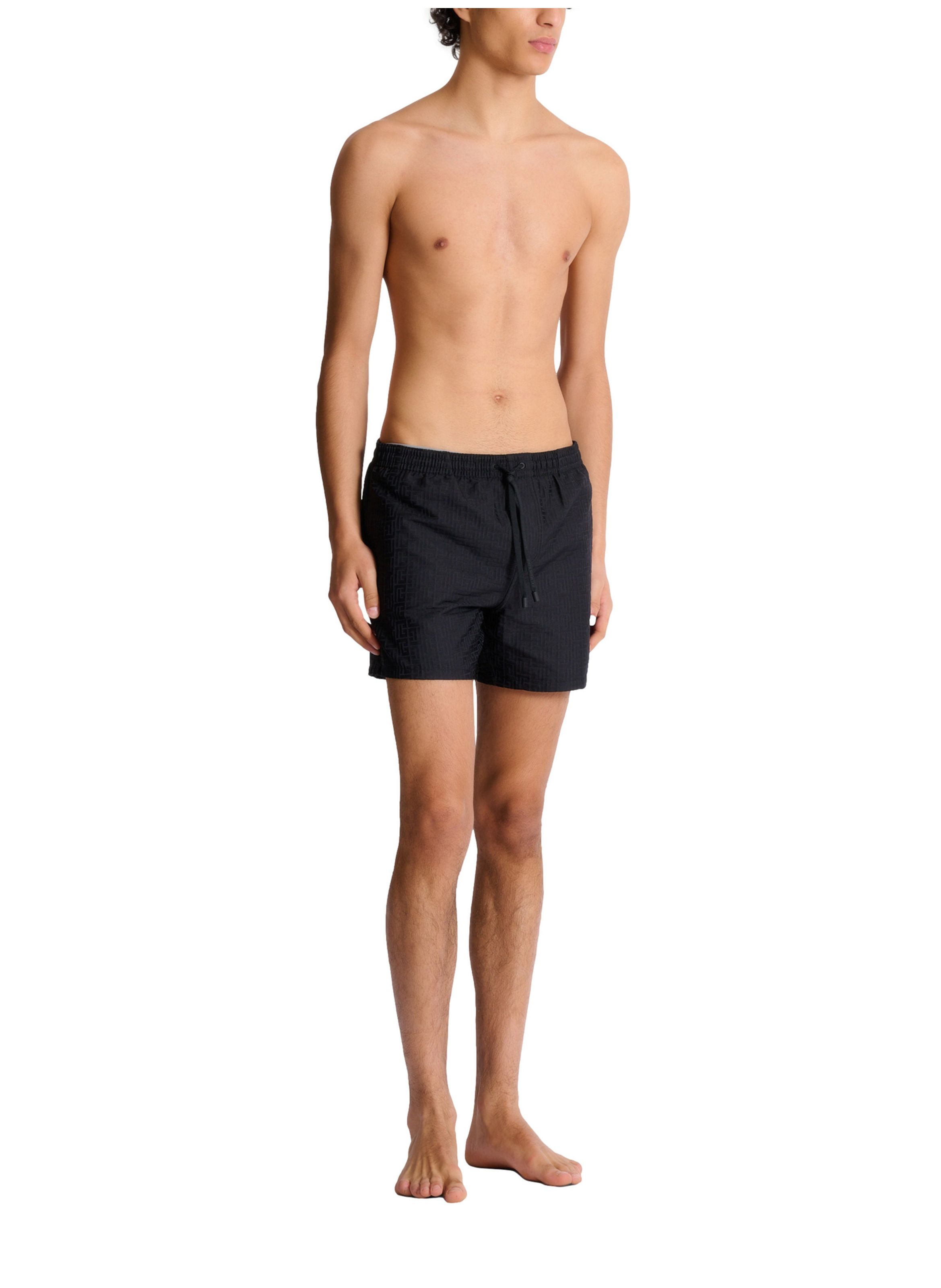 Short de bain monogrammé BALMAIN Noir