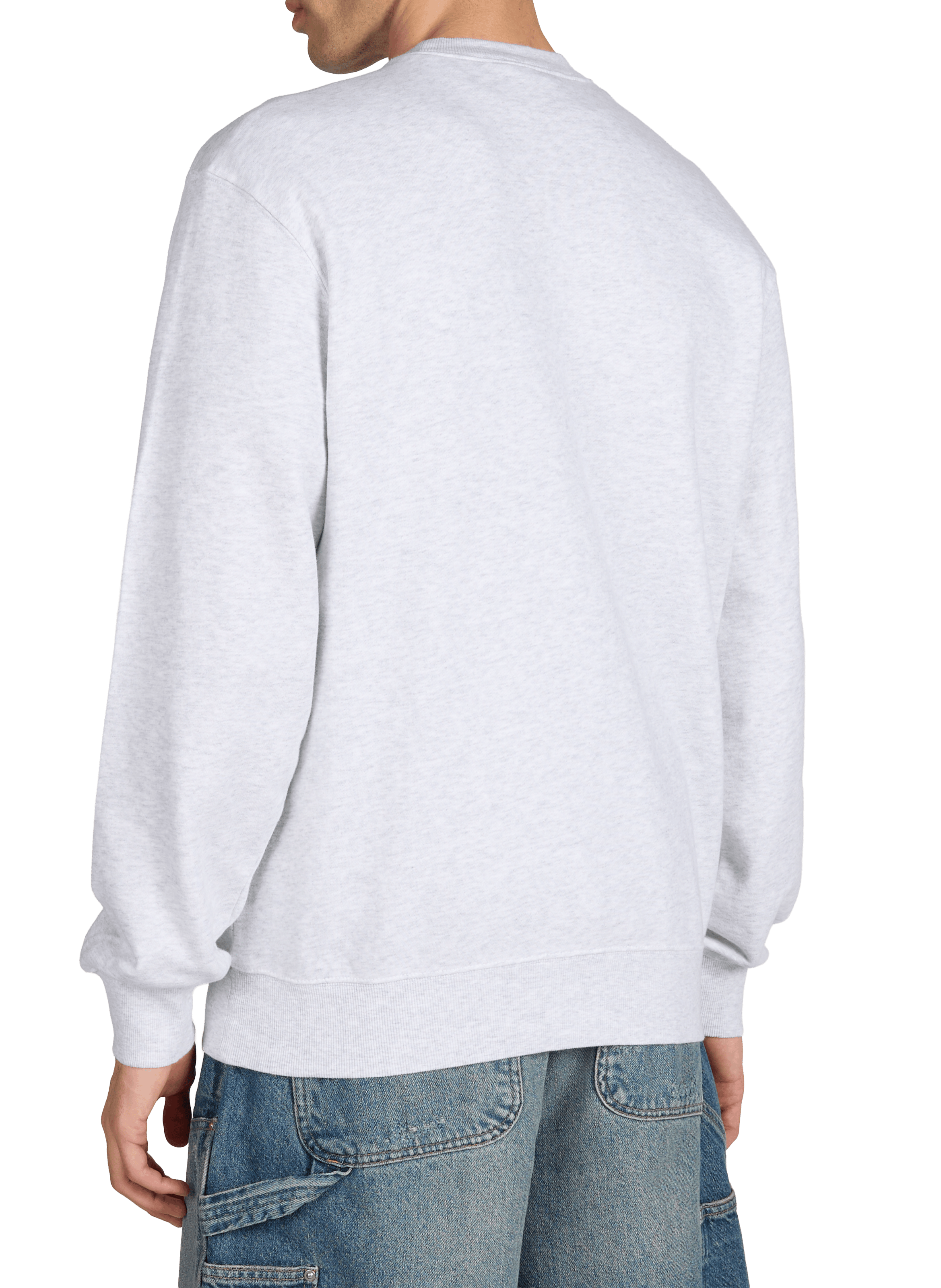 Sweat brodé à col rond en coton CARHARTT WIP Gris