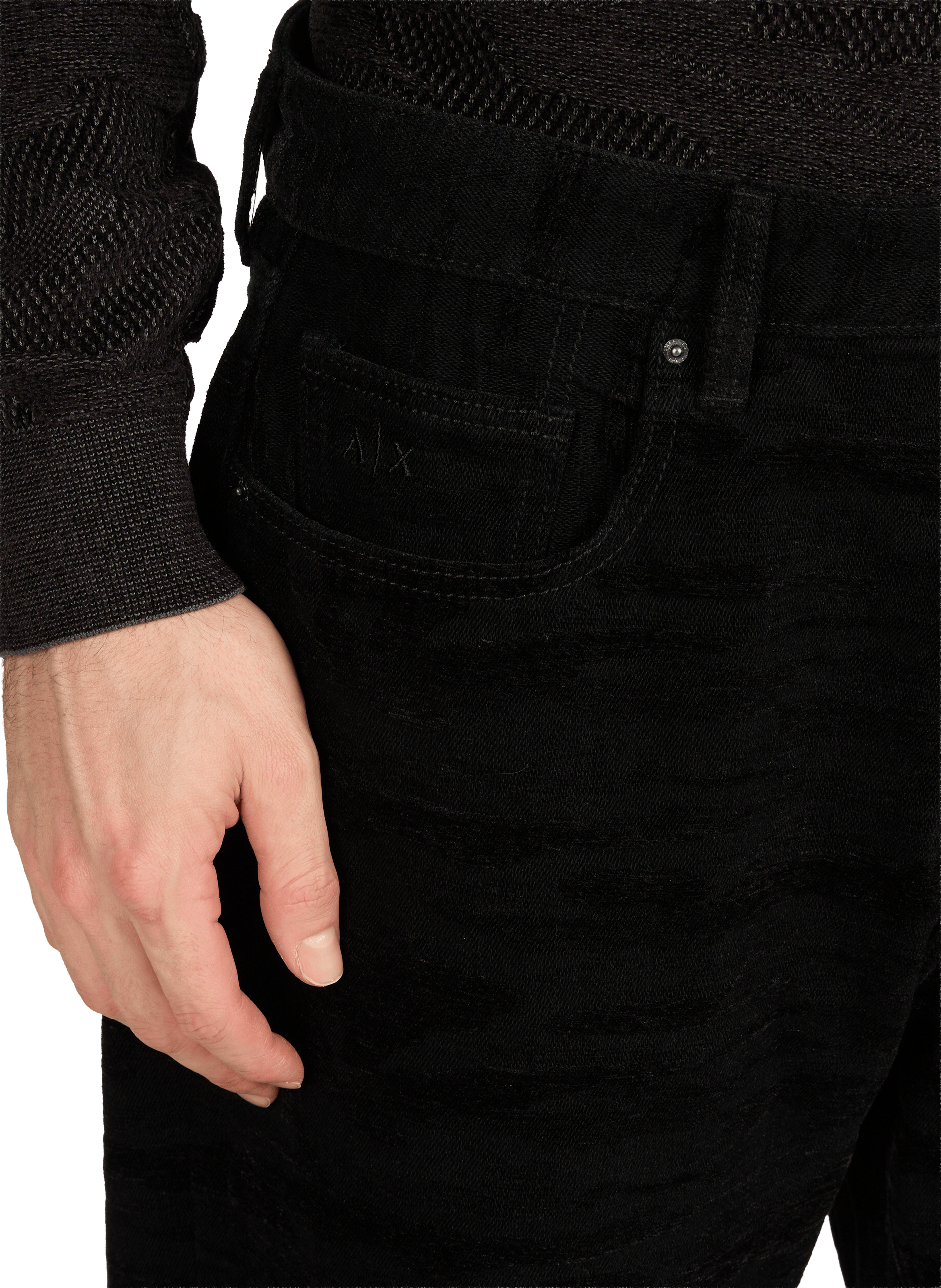 Jean velours en coton mélangé ARMANI EXCHANGE Noir