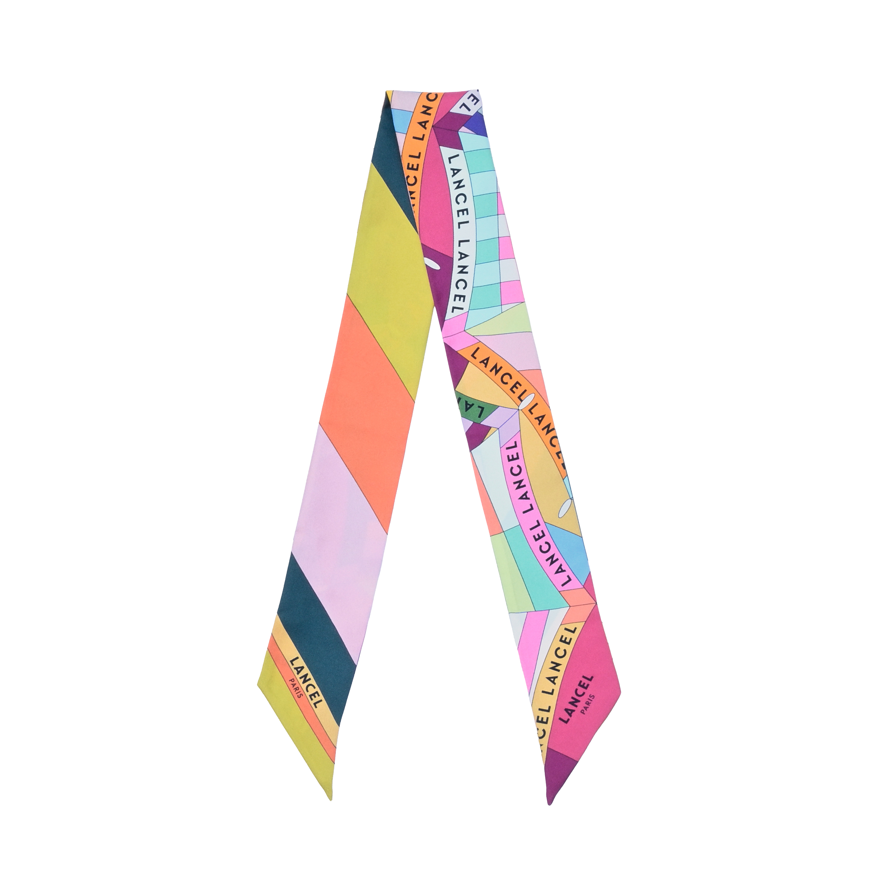 Bandeau de soie motif parasol en soie LANCEL Multicolore