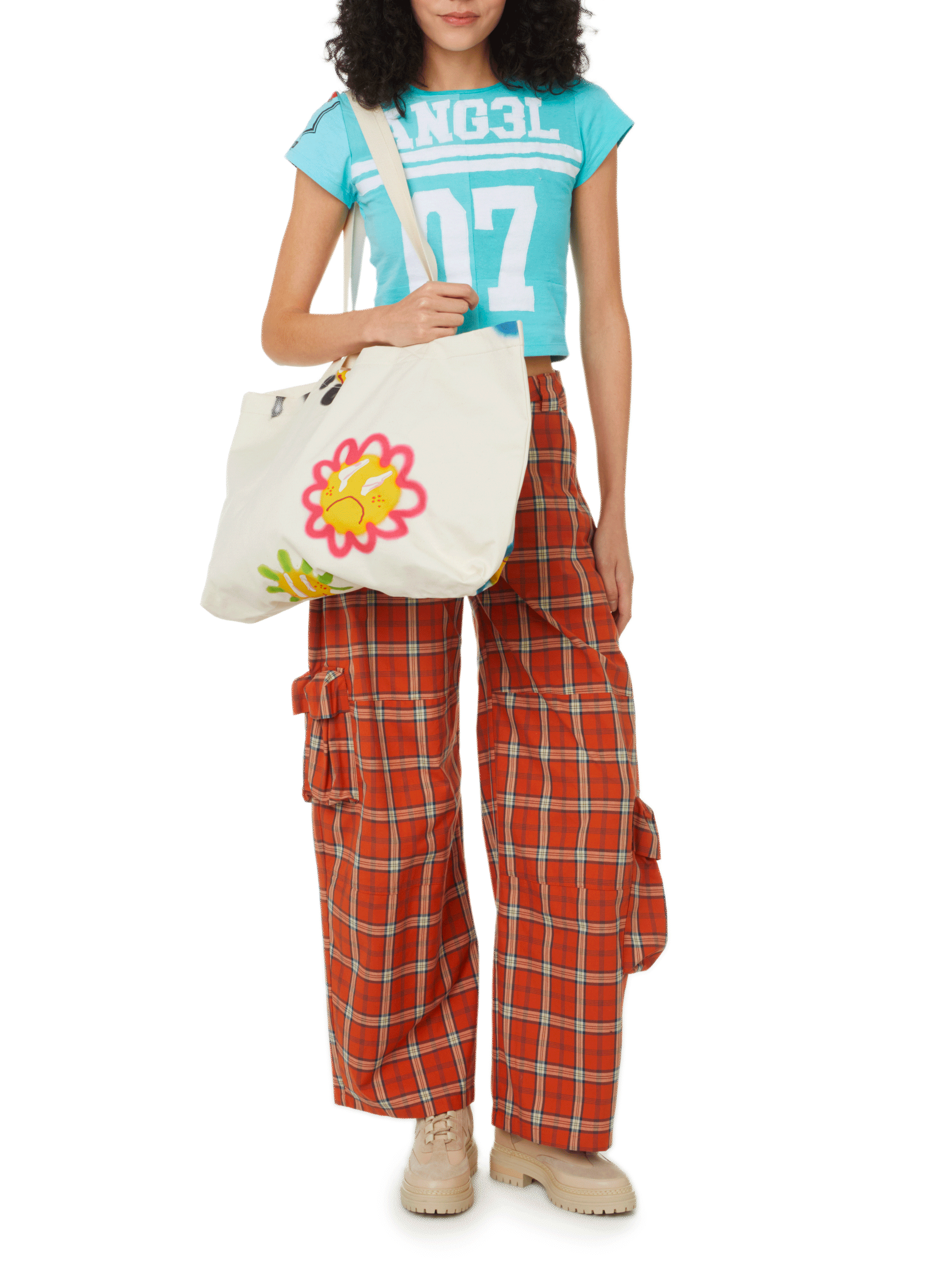 T-shirt Ang3l en coton COLLINA STRADA Bleu