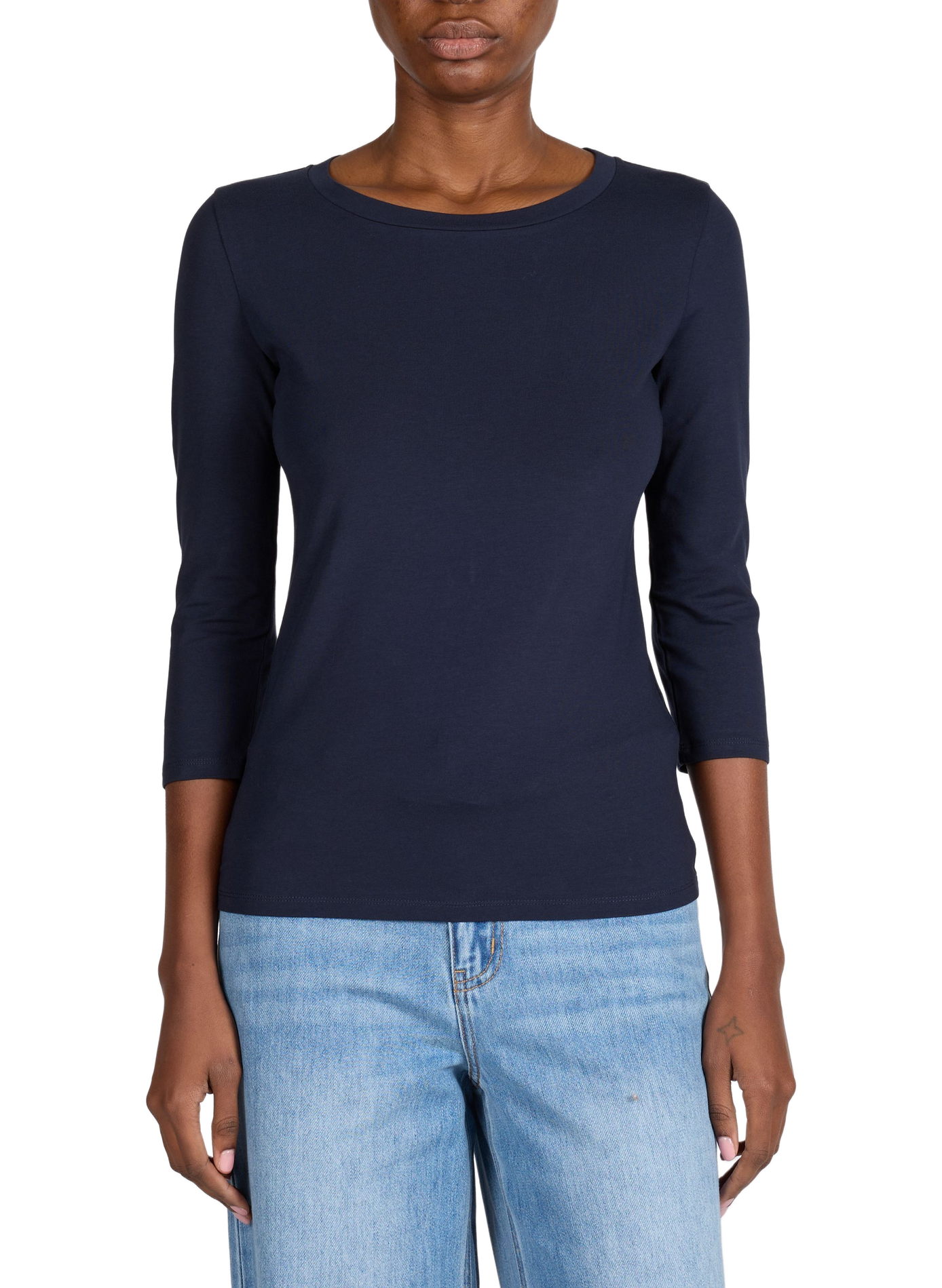 3/4 sleeve cotton T-shirt WEEK END Blue