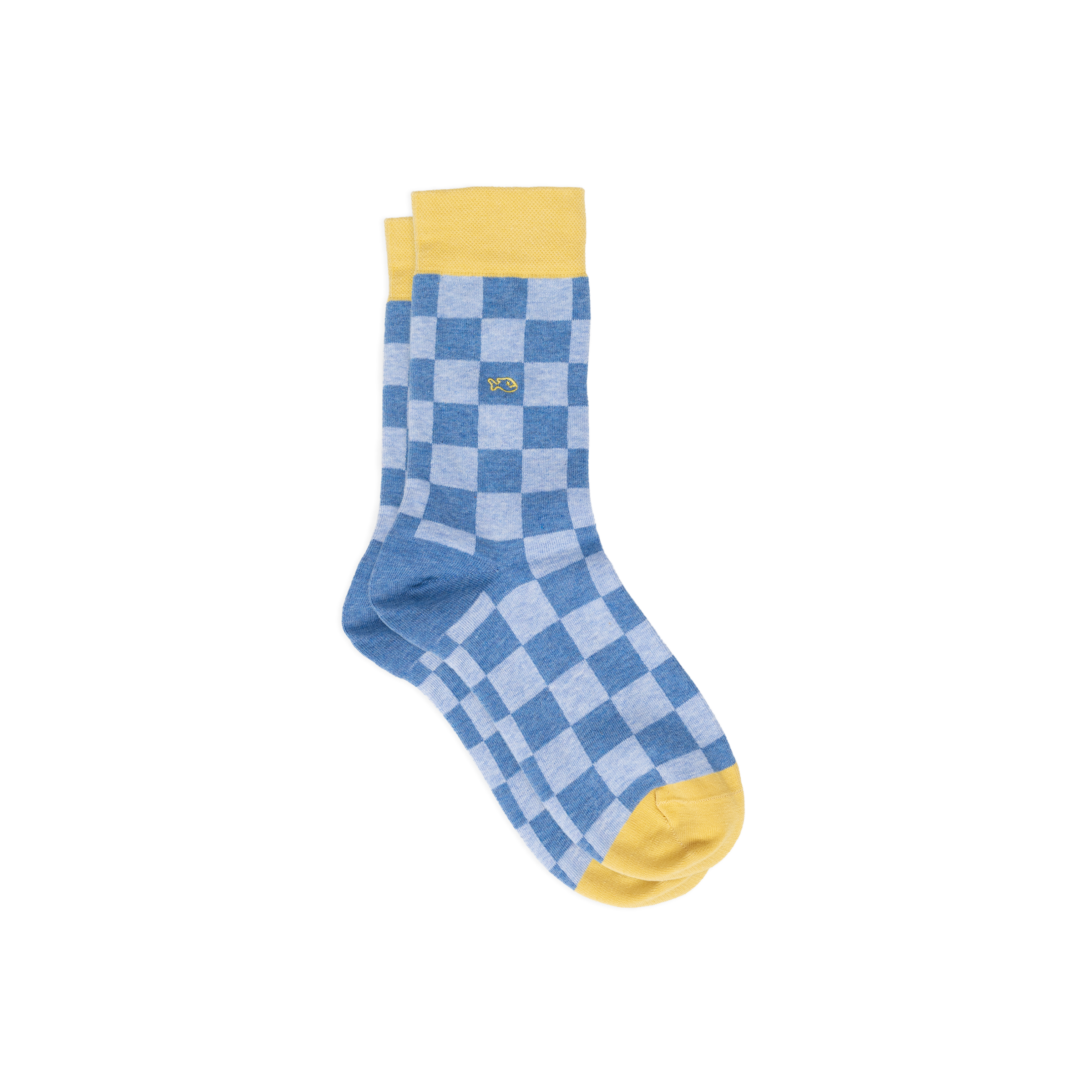 Chaussettes en coton peigné carreaux BILLYBELT Bleu