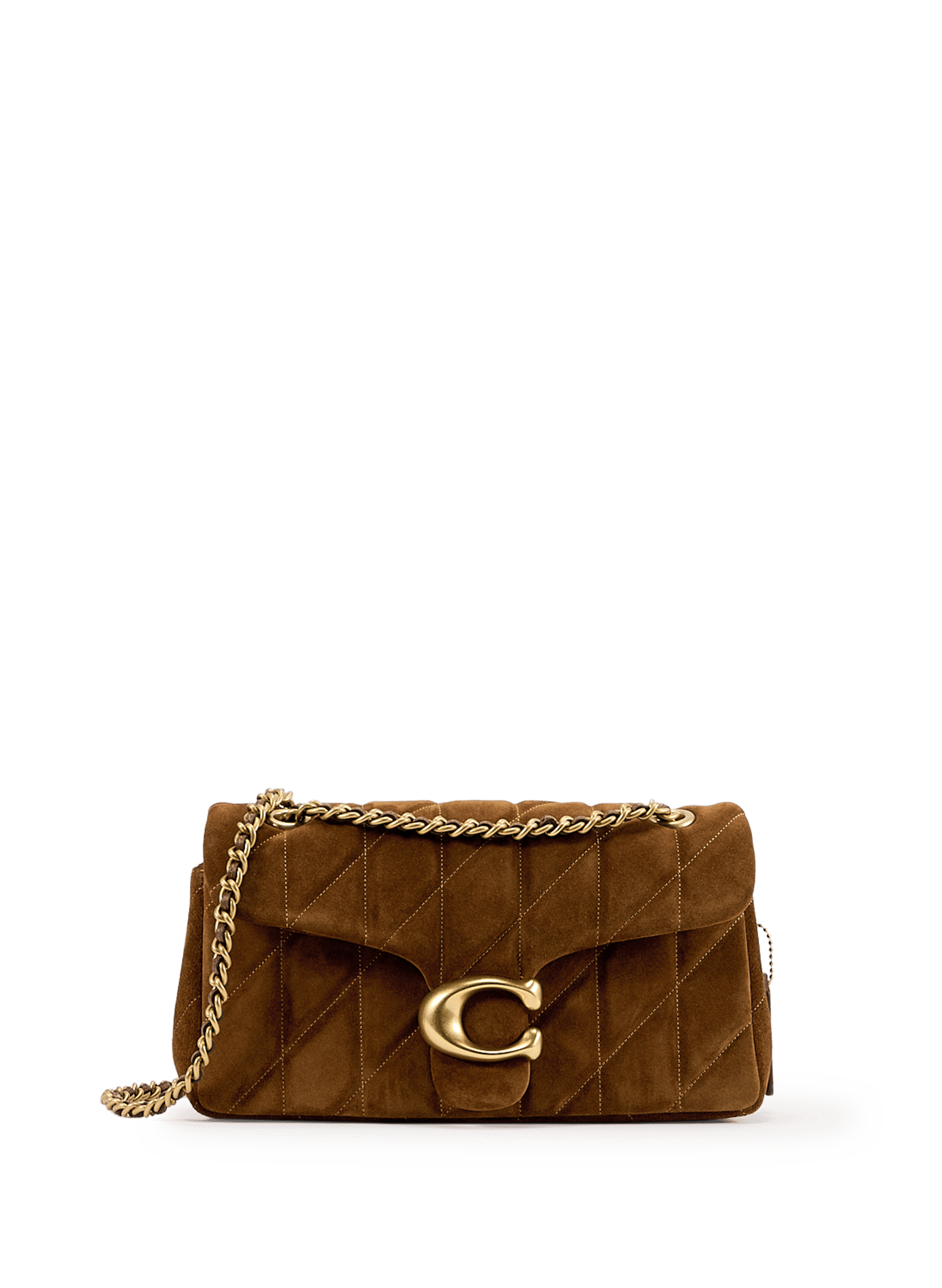 Sac à bandoulière matelassé en cuir suédé COACH Marron