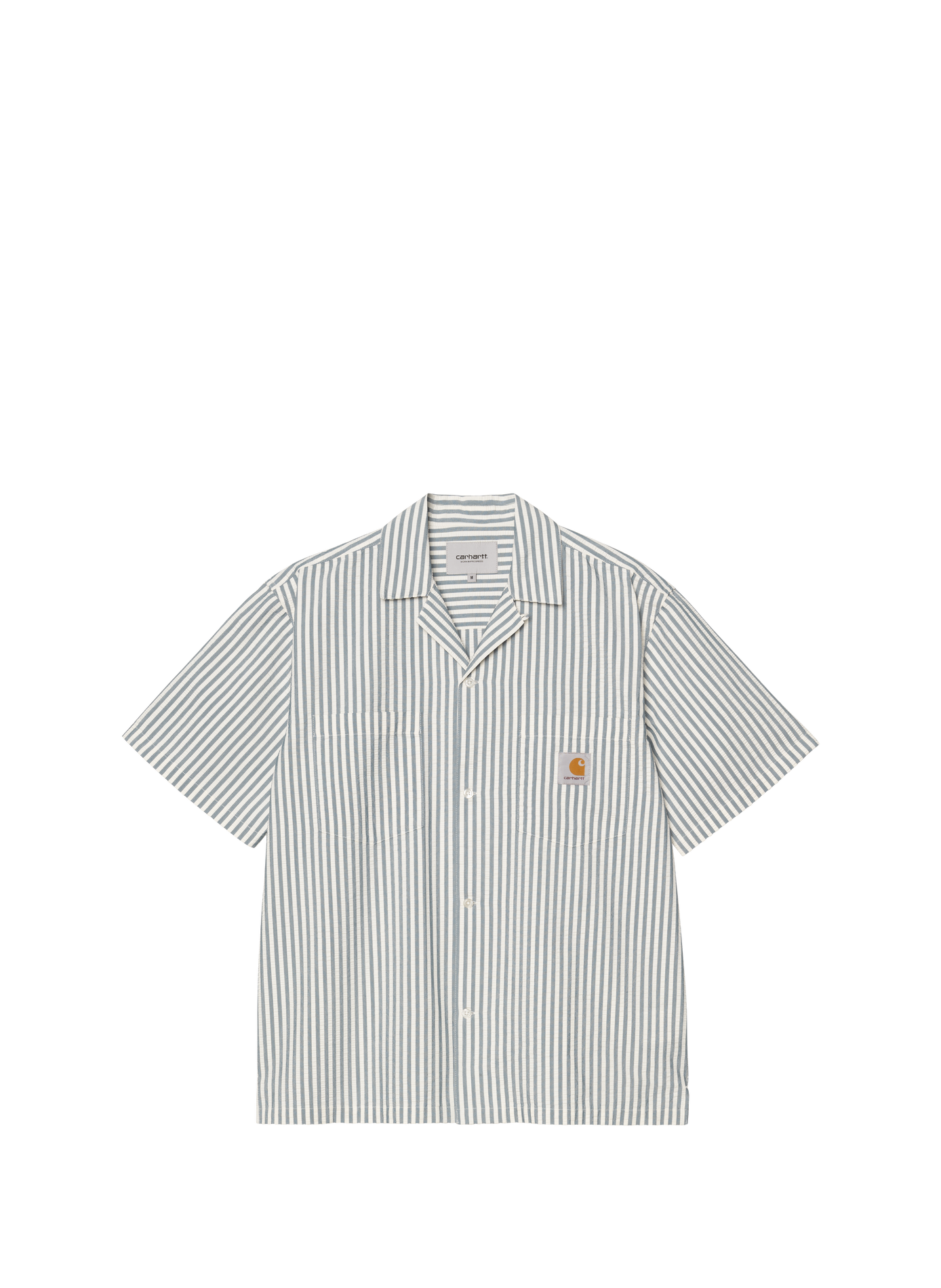 Chemise manches courtes à rayures en coton mélangé CARHARTT WIP Bleu