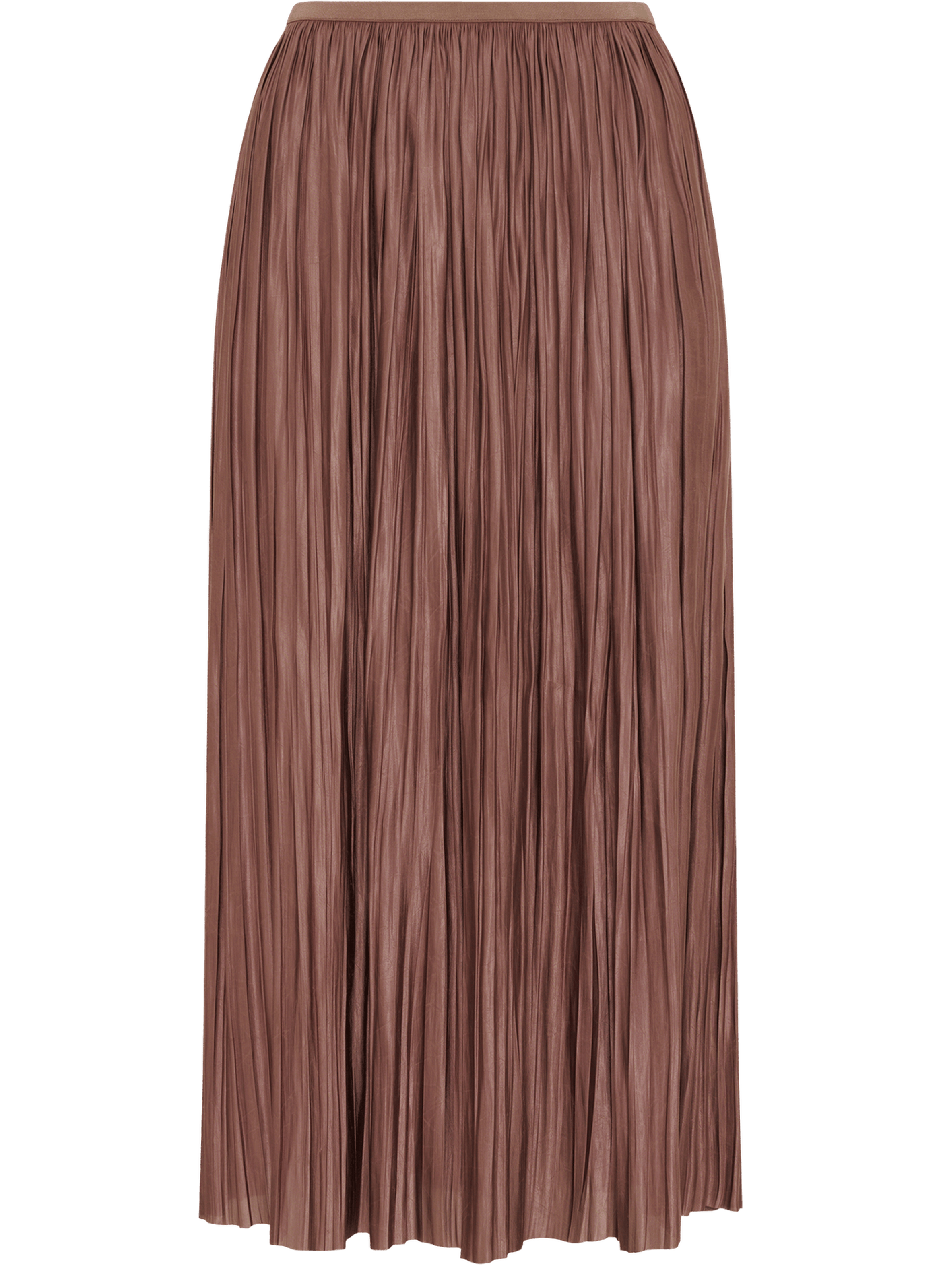 Jupe midi satinée plissée - jocelyne GERARD DAREL Marron