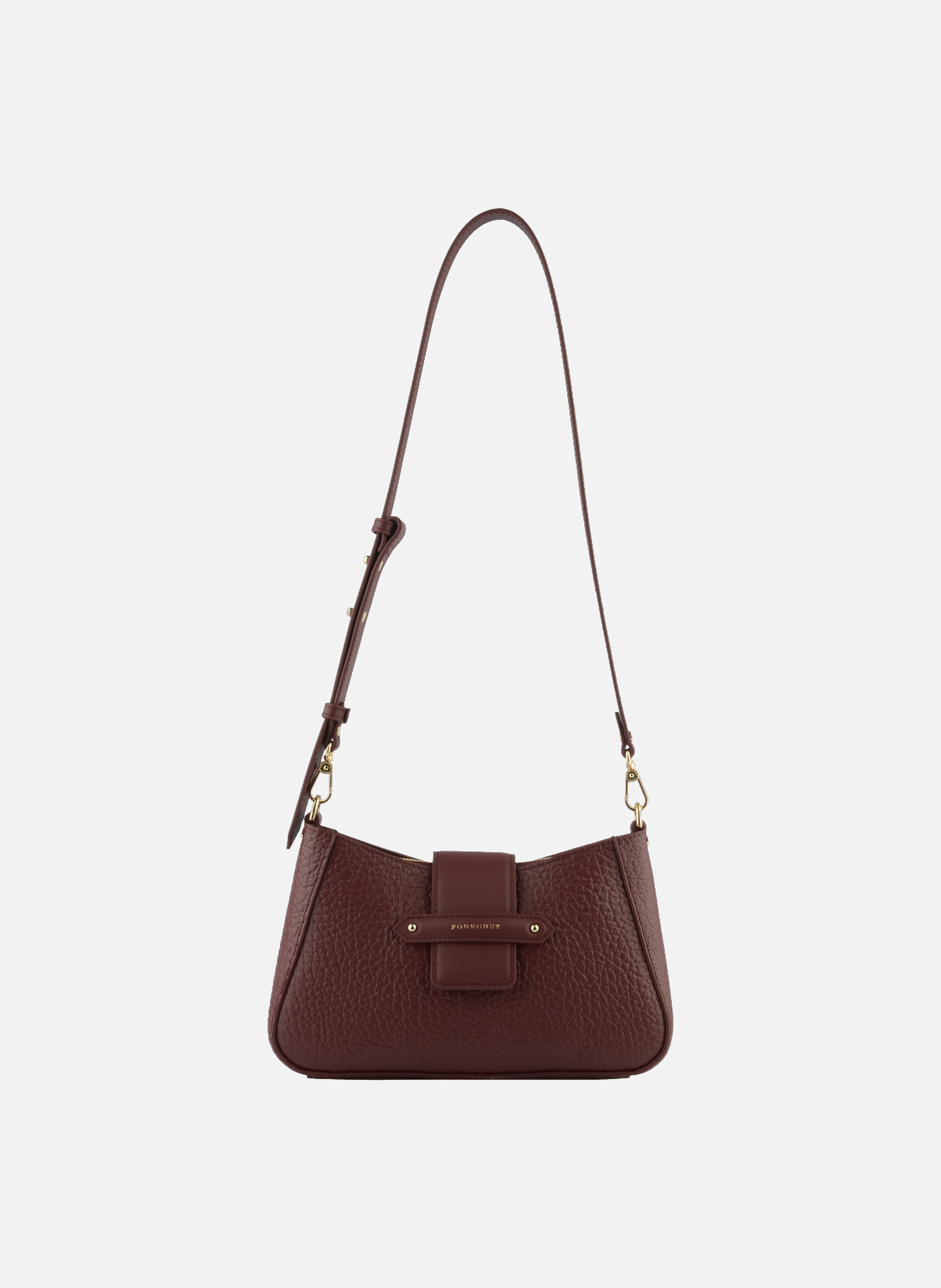 Fleuves | sac à main en cuir de vachette POURCHET Rouge