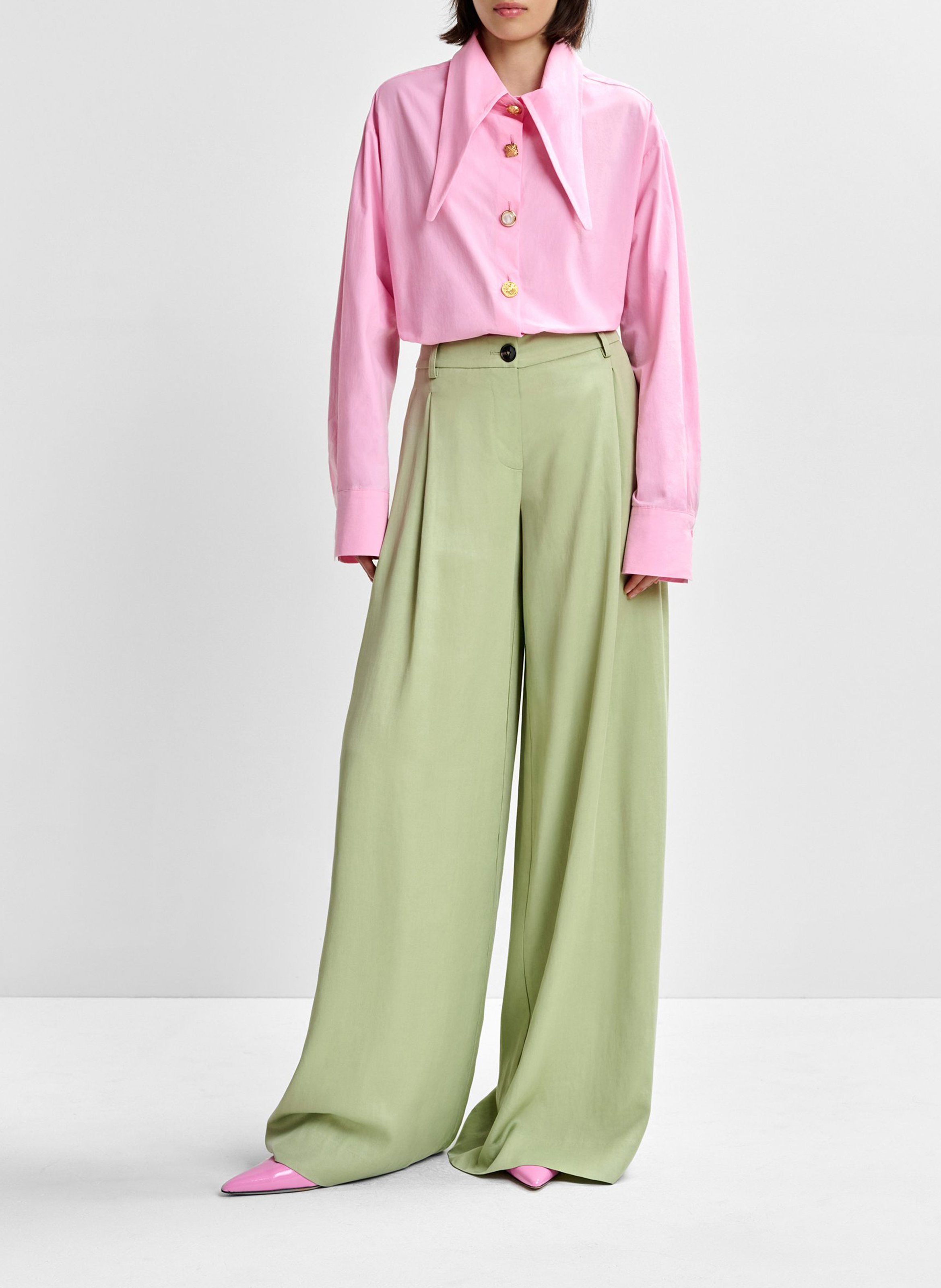 Pantalon large justicia ESSENTIEL ANTWERP Vert