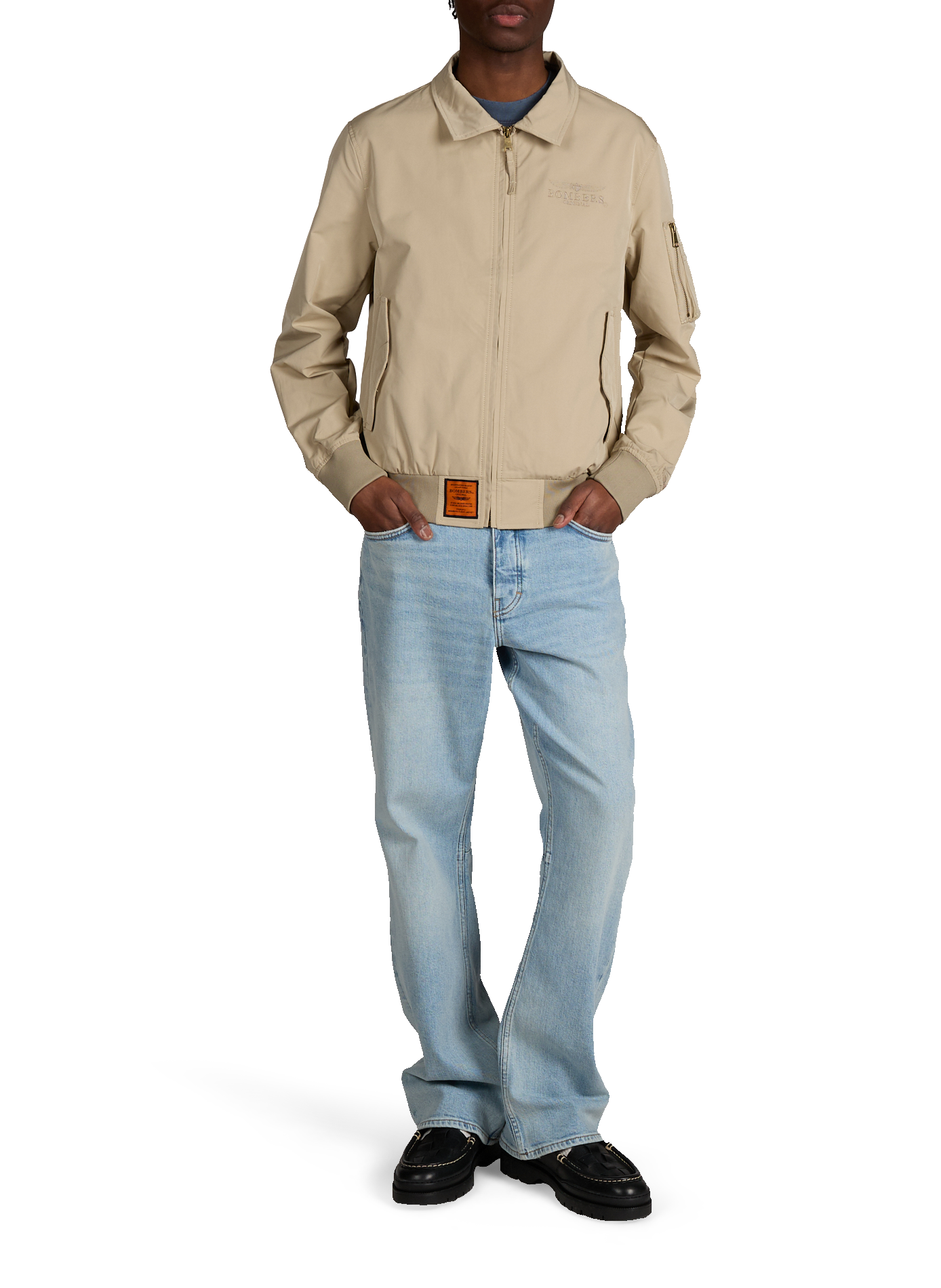 Hawk classic collar bomber BOMBERS ORIGINAL Beige