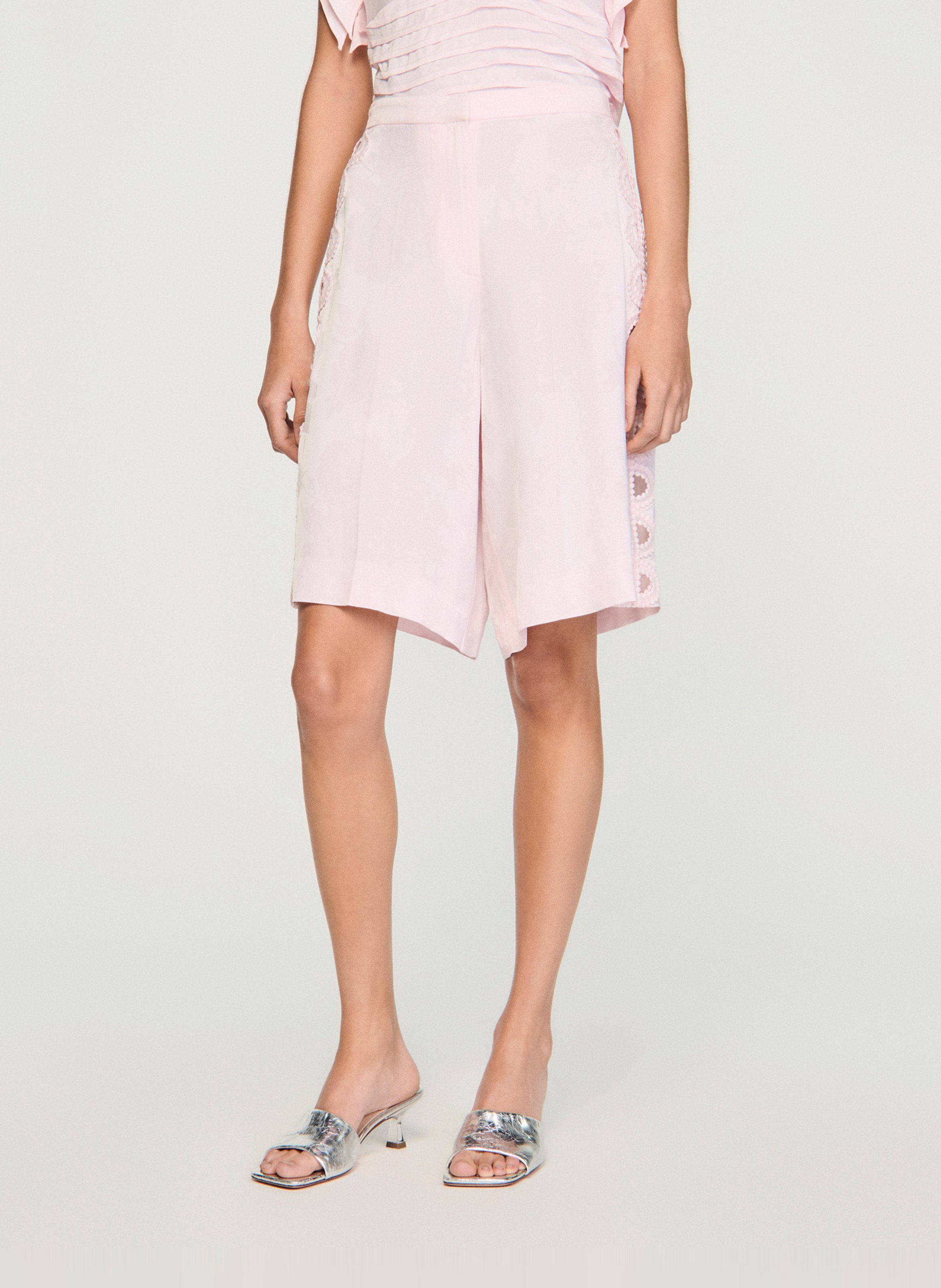 Bermuda en jacquard fleurs SANDRO Rose