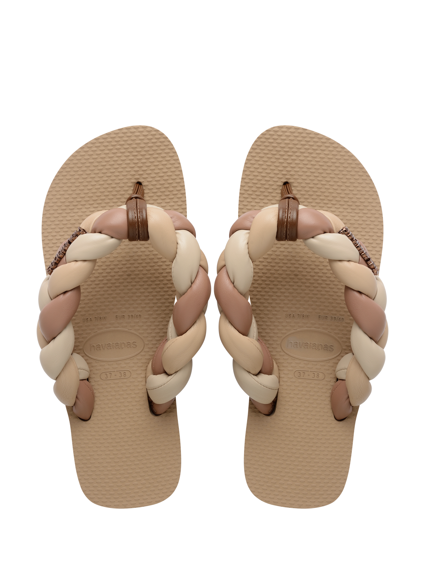 Tongs Top High Chunky Boho à semelles compensées et brides tressées HAVAIANAS Marron