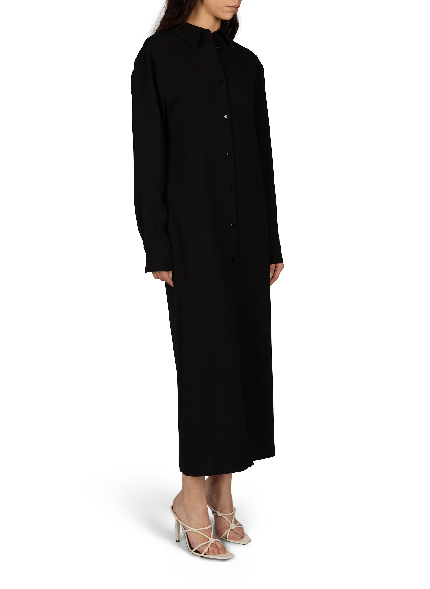Robe boutonnée à col classique ALMADA Noir